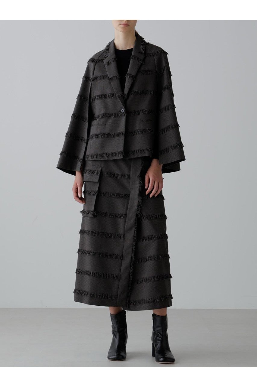 【アドーア/ADORE】のフリンジチェックジャケット 人気、トレンドファッション・服の通販 founy(ファニー) 　ファッション　Fashion　レディースファッション　Fashion for Women　アウター　Coat / Outerwear Collection　レディースジャケット・軽アウター　Jackets　おすすめ　Recommended / Our Picks　ジャカード／ジャガード　Jacquard, Woven Pattern　ジャケット　Jacket, Outerwear　スリーブ　Sleeve, Long Sleeve / Short Sleeve　セットアップ　Set-Up, Coordinated Outfit　チェック　Check, Plaid, Tartan　フリンジ　Fringe, Tassel　フレア　Flare, Flared　ボーダー　Border, Stripe　other-4|ID: prp329100004630165 ipo3291000000033299728
