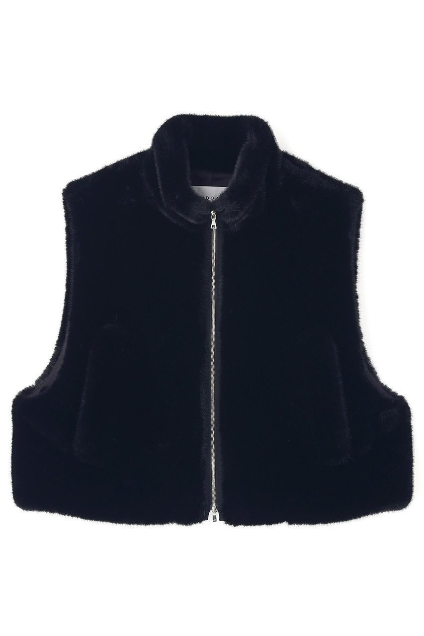 【アドーア/ADORE】のフェイクファーベスト インテリア・キッズ・メンズ・レディースファッション・服の通販 founy(ファウニー) 　ファッション　Fashion　レディースファッション　Fashion for Women　アウター　Coat / Outerwear Collection　レディースジャケット・軽アウター　Jackets　ジャケット　Jacket, Outerwear　フェイクファー　Faux Fur, Imitation Fur　ベスト　Vest, Waistcoat　ボトム　Bottoms, Lower Wear　リュクス　Luxury, Elegant, High-End, Chic　エレガント 上品　Elegant　ブラック|ID: prp329100004630166 ipo3291000000036868164