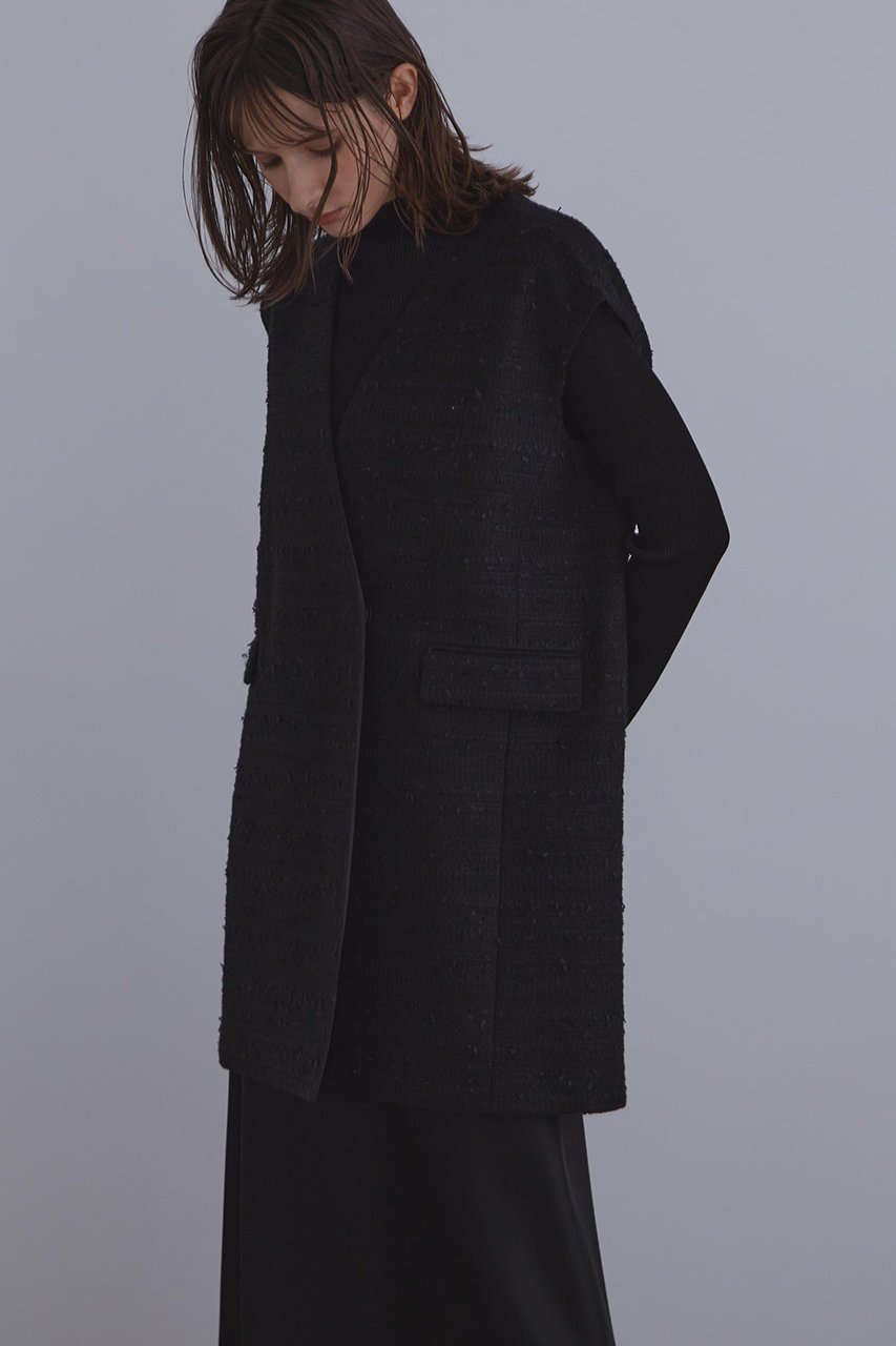 【ル フィル/LE PHIL】のミックスツィードノースリーブジャケット 人気、トレンドファッション・服の通販 founy(ファニー) 　ファッション　Fashion　レディースファッション　Fashion for Women　アウター　Coat / Outerwear Collection　レディースジャケット・軽アウター　Jackets　エレガント 上品　Elegant　ジャケット　Jacket, Outerwear　スタンダード　Standard, Basic　ツイード　Twill, Twill Weave　トレンド　Trend, Trending Now　ノースリーブ　Sleeveless, No-Sleeve　リラックス　Relax, Relaxed Fit　今季　This Season, Current Season　別注　Limited Edition, Custom Order　other-2|ID: prp329100004630169 ipo3291000000035248622