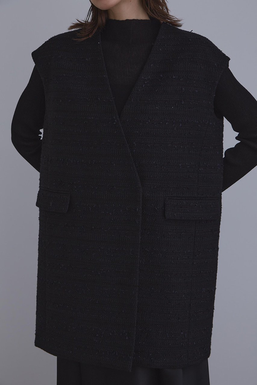 【ル フィル/LE PHIL】のミックスツィードノースリーブジャケット 人気、トレンドファッション・服の通販 founy(ファニー) 　ファッション　Fashion　レディースファッション　Fashion for Women　アウター　Coat / Outerwear Collection　レディースジャケット・軽アウター　Jackets　エレガント 上品　Elegant　ジャケット　Jacket, Outerwear　スタンダード　Standard, Basic　ツイード　Twill, Twill Weave　トレンド　Trend, Trending Now　ノースリーブ　Sleeveless, No-Sleeve　リラックス　Relax, Relaxed Fit　今季　This Season, Current Season　別注　Limited Edition, Custom Order　other-6|ID: prp329100004630169 ipo3291000000036163080