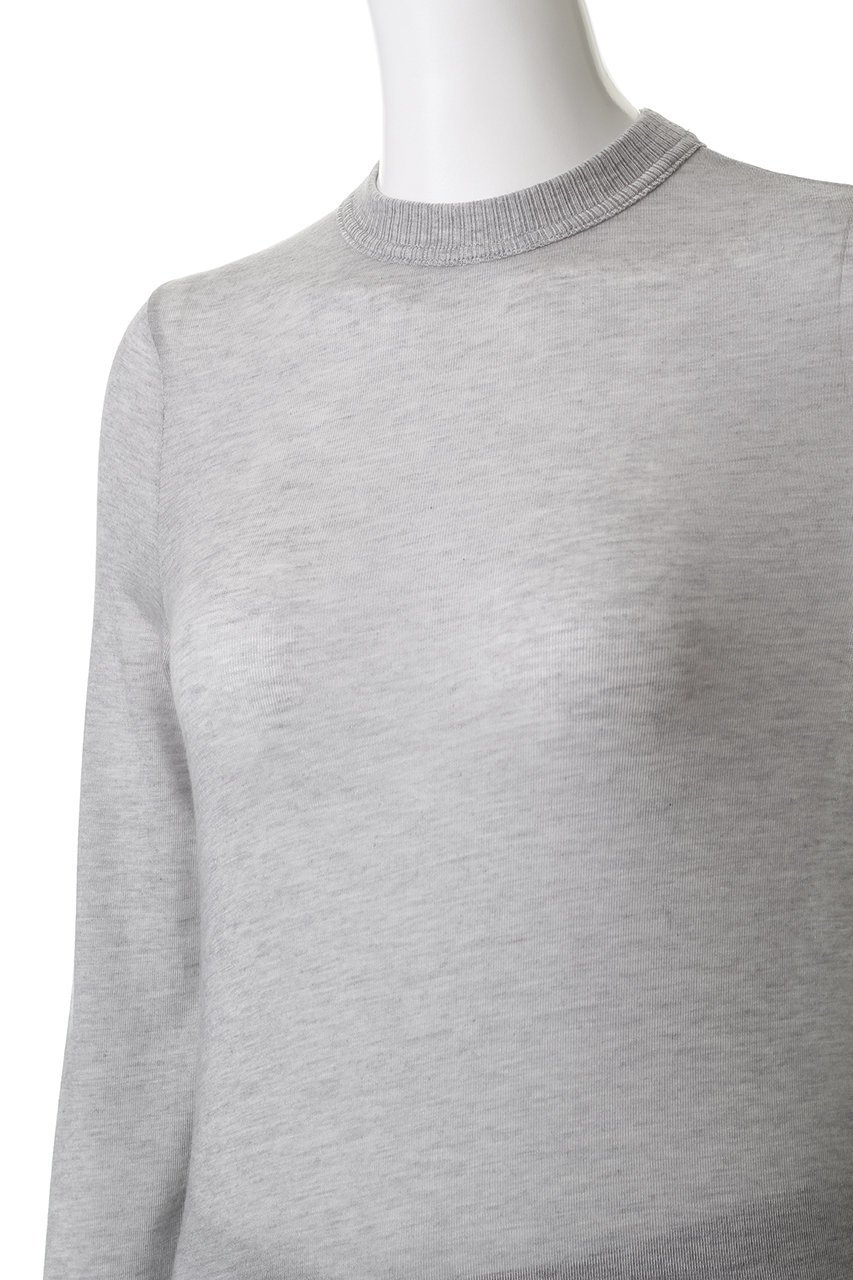 【エブール/ebure】のソフトシアージャージ クルーネックカットソー 人気、トレンドファッション・服の通販 founy(ファニー) 　ファッション　Fashion　レディースファッション　Fashion for Women　トップス・カットソー　Cut & Sew Tops　ニット　Knit Tops & Sweaters　カジュアルプルオーバー・ニットトップス　Pullovers & Knit Tops / Casual Pullovers　カットソー・ベーシックTシャツ　Cut-and-Sewn Tops / Stretch Tees & Basics　シアー　Sheer, See-Through　シルク　Silk, 100% Silk　シンプル　Simple, Minimal　other-5|ID: prp329100004630172 ipo3291000000036077157