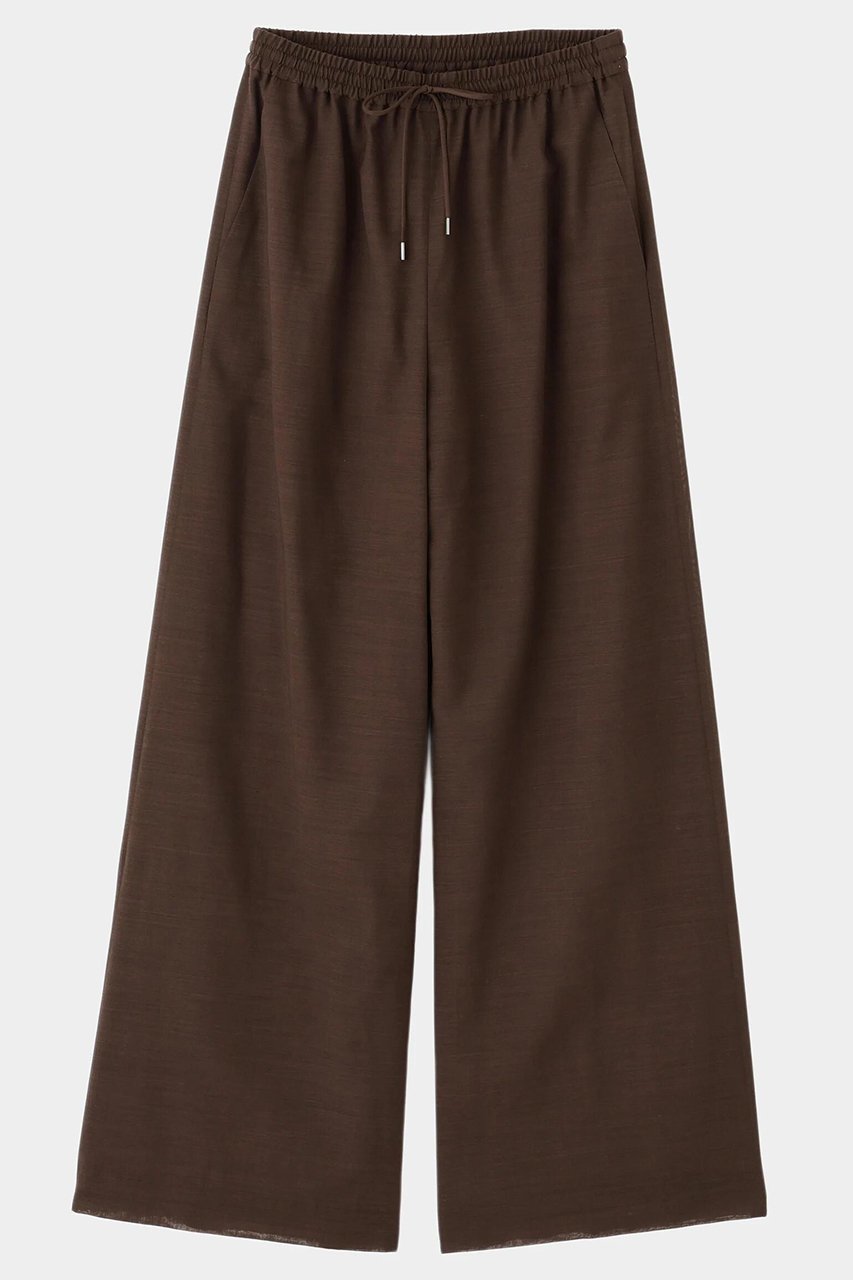 【ル フィル/LE PHIL】のシアーウールパンツ インテリア・キッズ・メンズ・レディースファッション・服の通販 founy(ファニー) 　ファッション　Fashion　レディースファッション　Fashion for Women　パンツ　Pants & Trousers　エレガント 上品　Elegant　今季　This Season, Current Season　シャーリング　Shirring, Ruched　シンプル　Simple, Minimal　スタンダード　Standard, Basic　ストレート　Straight, Straight Cut　セットアップ　Set-Up, Coordinated Outfit　チェック　Check, Plaid, Tartan　ドローストリング　Drawstring, Pull Cord　定番　Standard, Basic Item　フィット　Fit, Slim Fit　ワイド　Wide, Wide Fit　おすすめ　Recommended / Our Picks　ブラウン|ID: prp329100004630188 ipo3291000000035664348