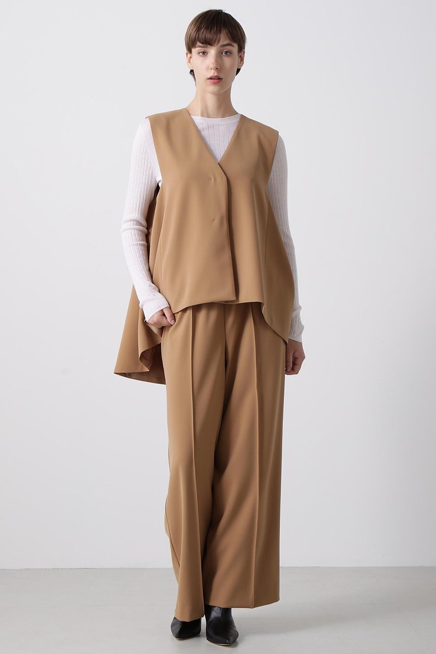 【ヒューエルミュージアム/hueLe Museum】の【hLM】ダブルクロスドロストパンツ インテリア・キッズ・メンズ・レディースファッション・服の通販 founy(ファニー) 　ファッション　Fashion　レディースファッション　Fashion for Women　パンツ　Pants & Trousers　エレガント 上品　Elegant　センター　Center, Center Line　ドレープ　Drape, Draping Fabric　旅行　Travel　ベージュ|ID: prp329100004630193 ipo3291000000036595101