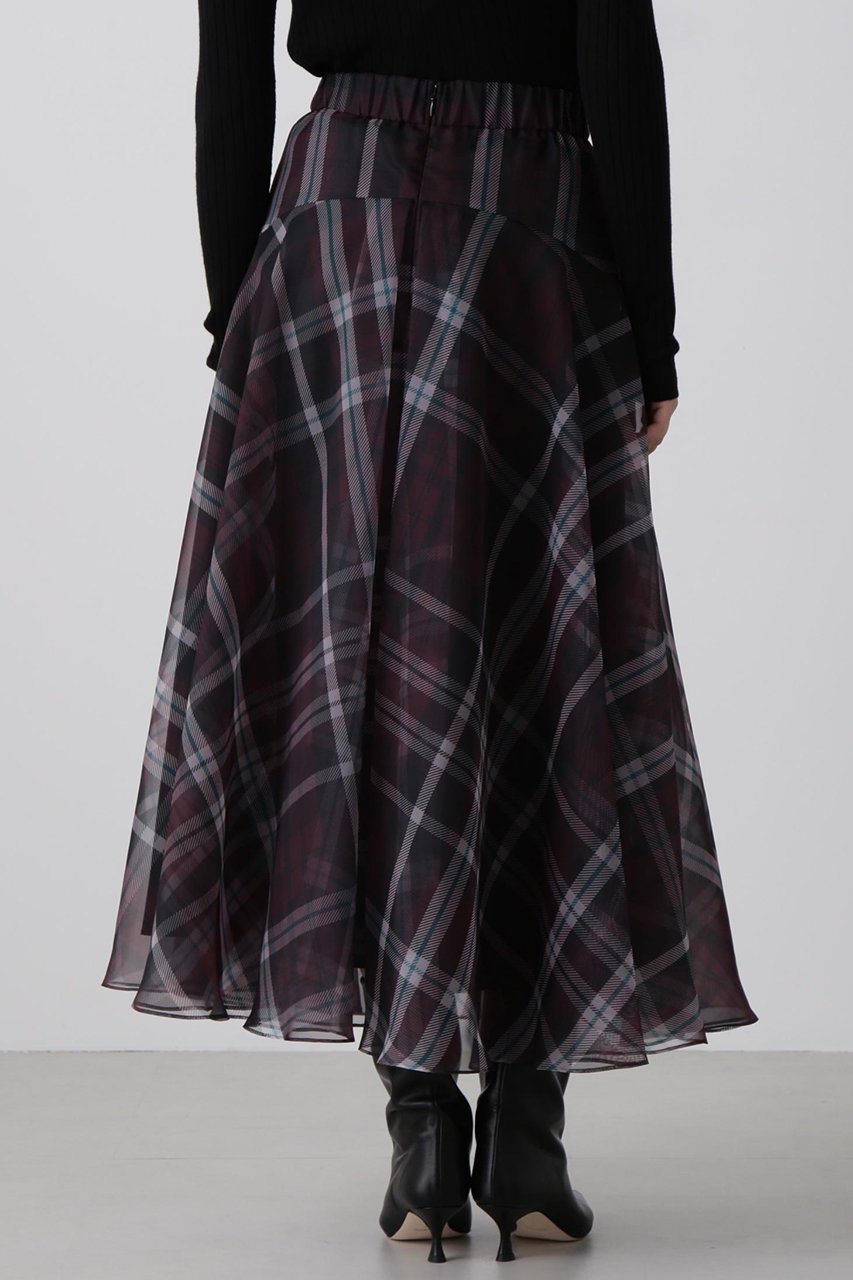 【ヒューエルミュージアム/hueLe Museum】の【hLM】シアーチェックスカート 人気、トレンドファッション・服の通販 founy(ファニー) 　ファッション　Fashion　レディースファッション　Fashion for Women　スカート　Skirts　ロングスカート　Long Skirts / Maxi & Midi Skirts　おすすめ　Recommended / Our Picks　オーガンジー　Organza Fabric　クラシック　Classic, Timeless Style　チェック　Check, Plaid, Tartan　フレア　Flare, Flared　モダン　Modern, Contemporary　ロング　Long, Long-Length　定番　Standard, Basic Item　A/W・秋冬　Autumn/Winter　other-4|ID: prp329100004630195 ipo3291000000035777239