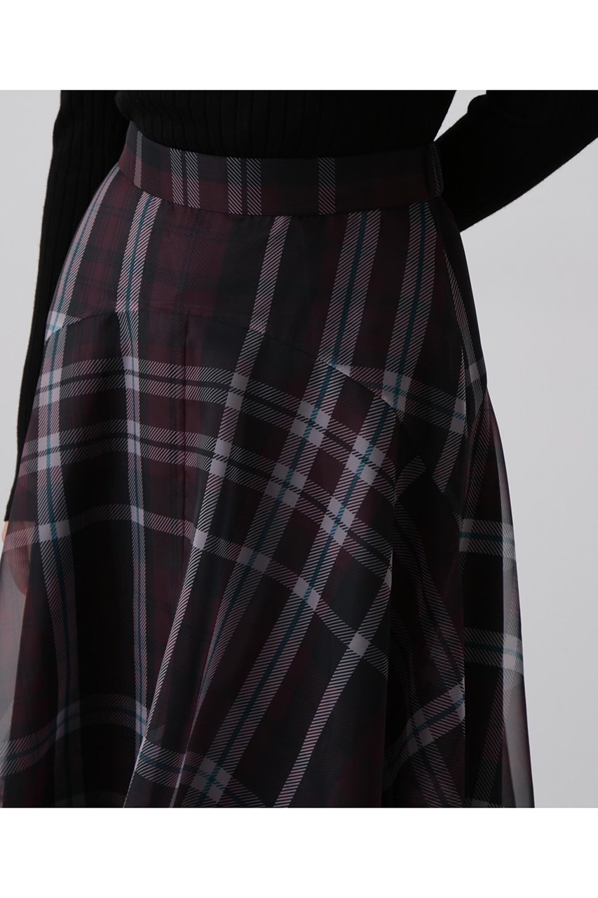 【ヒューエルミュージアム/hueLe Museum】の【hLM】シアーチェックスカート 人気、トレンドファッション・服の通販 founy(ファニー) 　ファッション　Fashion　レディースファッション　Fashion for Women　スカート　Skirts　ロングスカート　Long Skirts / Maxi & Midi Skirts　おすすめ　Recommended / Our Picks　オーガンジー　Organza Fabric　クラシック　Classic, Timeless Style　チェック　Check, Plaid, Tartan　フレア　Flare, Flared　モダン　Modern, Contemporary　ロング　Long, Long-Length　定番　Standard, Basic Item　A/W・秋冬　Autumn/Winter　other-5|ID: prp329100004630195 ipo3291000000035777240