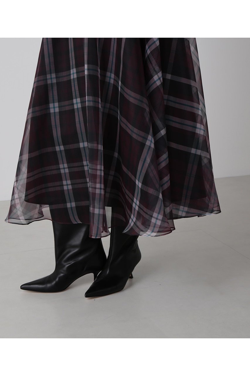 【ヒューエルミュージアム/hueLe Museum】の【hLM】シアーチェックスカート 人気、トレンドファッション・服の通販 founy(ファニー) 　ファッション　Fashion　レディースファッション　Fashion for Women　スカート　Skirts　ロングスカート　Long Skirts / Maxi & Midi Skirts　おすすめ　Recommended / Our Picks　オーガンジー　Organza Fabric　クラシック　Classic, Timeless Style　チェック　Check, Plaid, Tartan　フレア　Flare, Flared　モダン　Modern, Contemporary　ロング　Long, Long-Length　定番　Standard, Basic Item　A/W・秋冬　Autumn/Winter　other-6|ID: prp329100004630195 ipo3291000000035777241