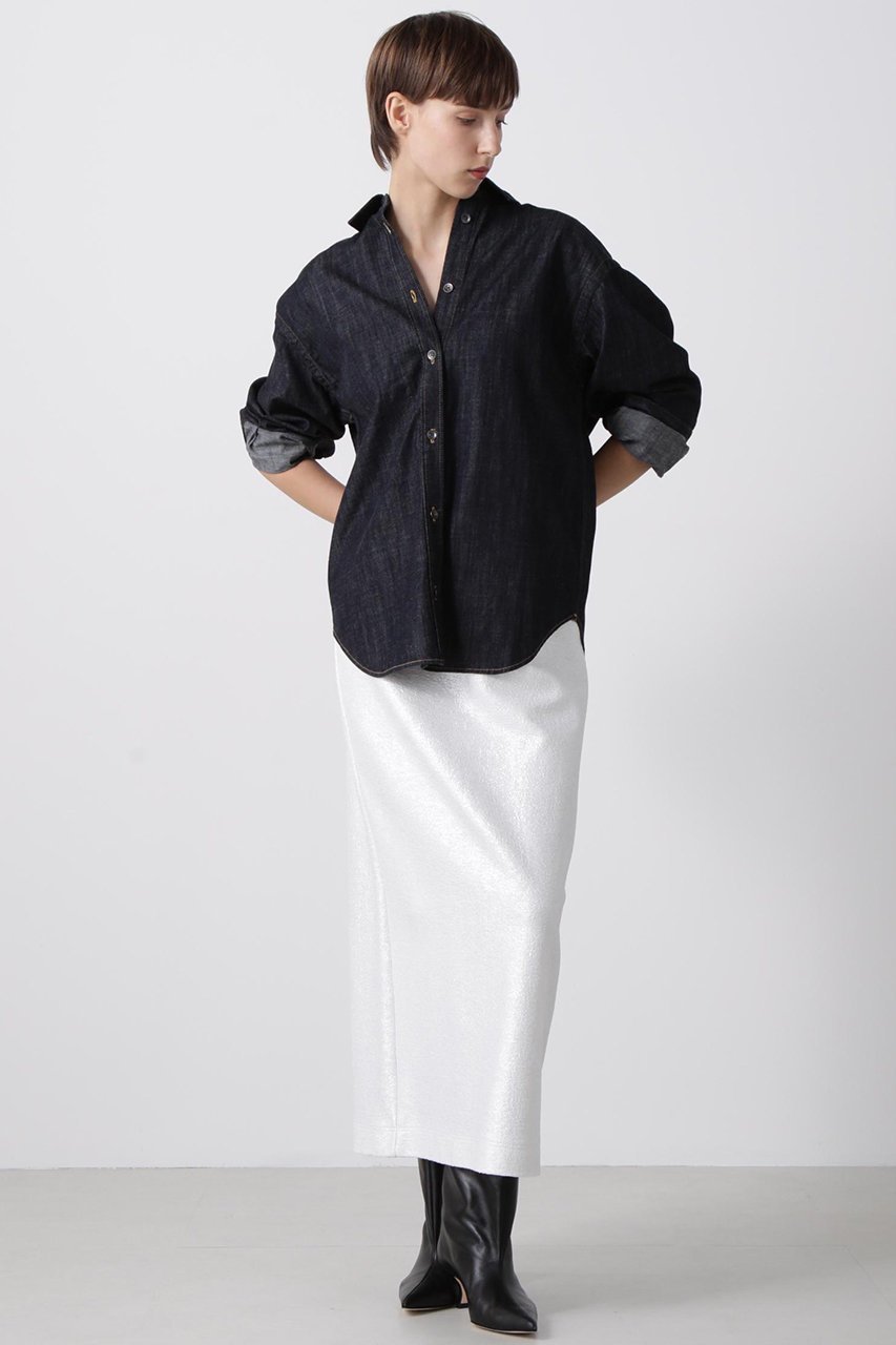 【ヒューエルミュージアム/hueLe Museum】の【hLM】箔プリントカットソースカート インテリア・キッズ・メンズ・レディースファッション・服の通販 founy(ファニー) ファッション Fashion レディースファッション Fashion for Women スカート Skirts ロングスカート Long Skirts / Maxi & Midi Skirts シンプル Simple, Minimal プリント Print, Printed Pattern ロング Long, Long-Length シルバー|ID: prp329100004630196 ipo3291000000036101098