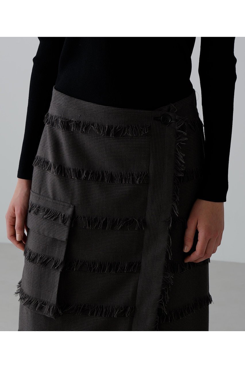 【アドーア/ADORE】のフリンジチェックスカート 人気、トレンドファッション・服の通販 founy(ファニー) 　ファッション　Fashion　レディースファッション　Fashion for Women　スカート　Skirts　ロングスカート　Long Skirts / Maxi & Midi Skirts　おすすめ　Recommended / Our Picks　ジャカード／ジャガード　Jacquard, Woven Pattern　ジャケット　Jacket, Outerwear　セットアップ　Set-Up, Coordinated Outfit　チェック　Check, Plaid, Tartan　フリンジ　Fringe, Tassel　ボーダー　Border, Stripe　ポケット　Pocket, Pocket Detail　ロング　Long, Long-Length　再入荷　Restock / Back in Stock　other-7|ID: prp329100004630198 ipo3291000000034990790
