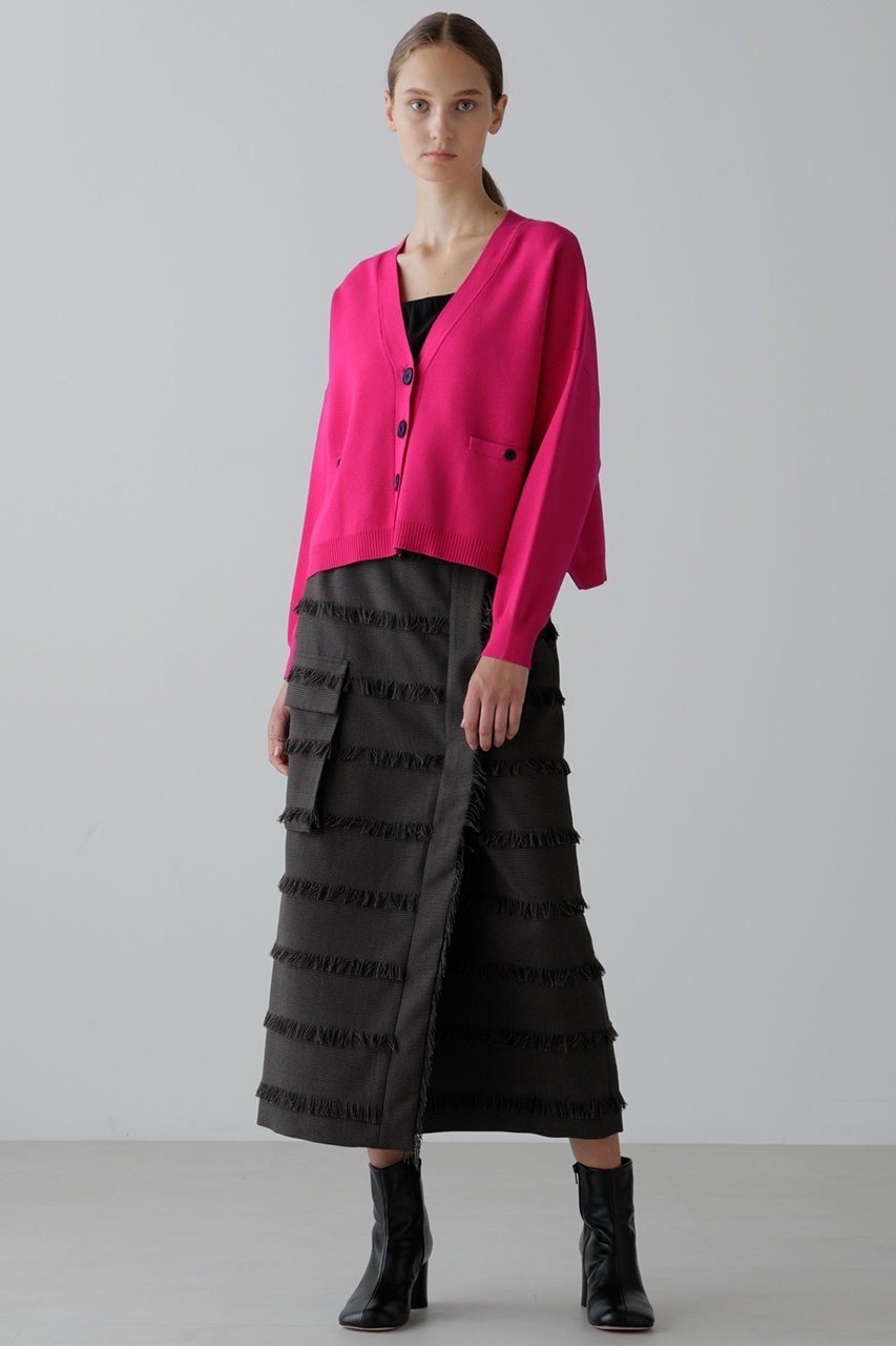 【アドーア/ADORE】のフリンジチェックスカート 人気、トレンドファッション・服の通販 founy(ファニー) 　ファッション　Fashion　レディースファッション　Fashion for Women　スカート　Skirts　ロングスカート　Long Skirts / Maxi & Midi Skirts　おすすめ　Recommended / Our Picks　ジャカード／ジャガード　Jacquard, Woven Pattern　ジャケット　Jacket, Outerwear　セットアップ　Set-Up, Coordinated Outfit　チェック　Check, Plaid, Tartan　フリンジ　Fringe, Tassel　ボーダー　Border, Stripe　ポケット　Pocket, Pocket Detail　ロング　Long, Long-Length　other-3|ID: prp329100004630198 ipo3291000000035718185