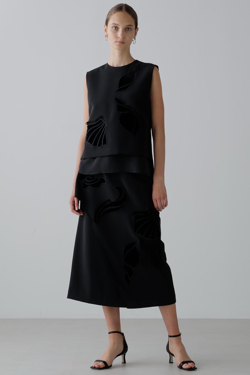 【アドーア/ADORE】のシークリーチャーズスカート 人気、トレンドファッション・服の通販 founy(ファニー) 　ファッション　Fashion　レディースファッション　Fashion for Women　スカート　Skirts　ロングスカート　Long Skirts / Maxi & Midi Skirts　おすすめ　Recommended / Our Picks　セットアップ　Set-Up, Coordinated Outfit　フロント　Front, Front Design　ベルベット　Velvet, Velvety　ペプラム　Peplum, Flared Hem　ミックス　Mix, Mixed Style　モチーフ　Motif, Design Theme　ラップ　Wrap, Wrap Design　ロング　Long, Long-Length　other-2|ID: prp329100004630201 ipo3291000000033300005
