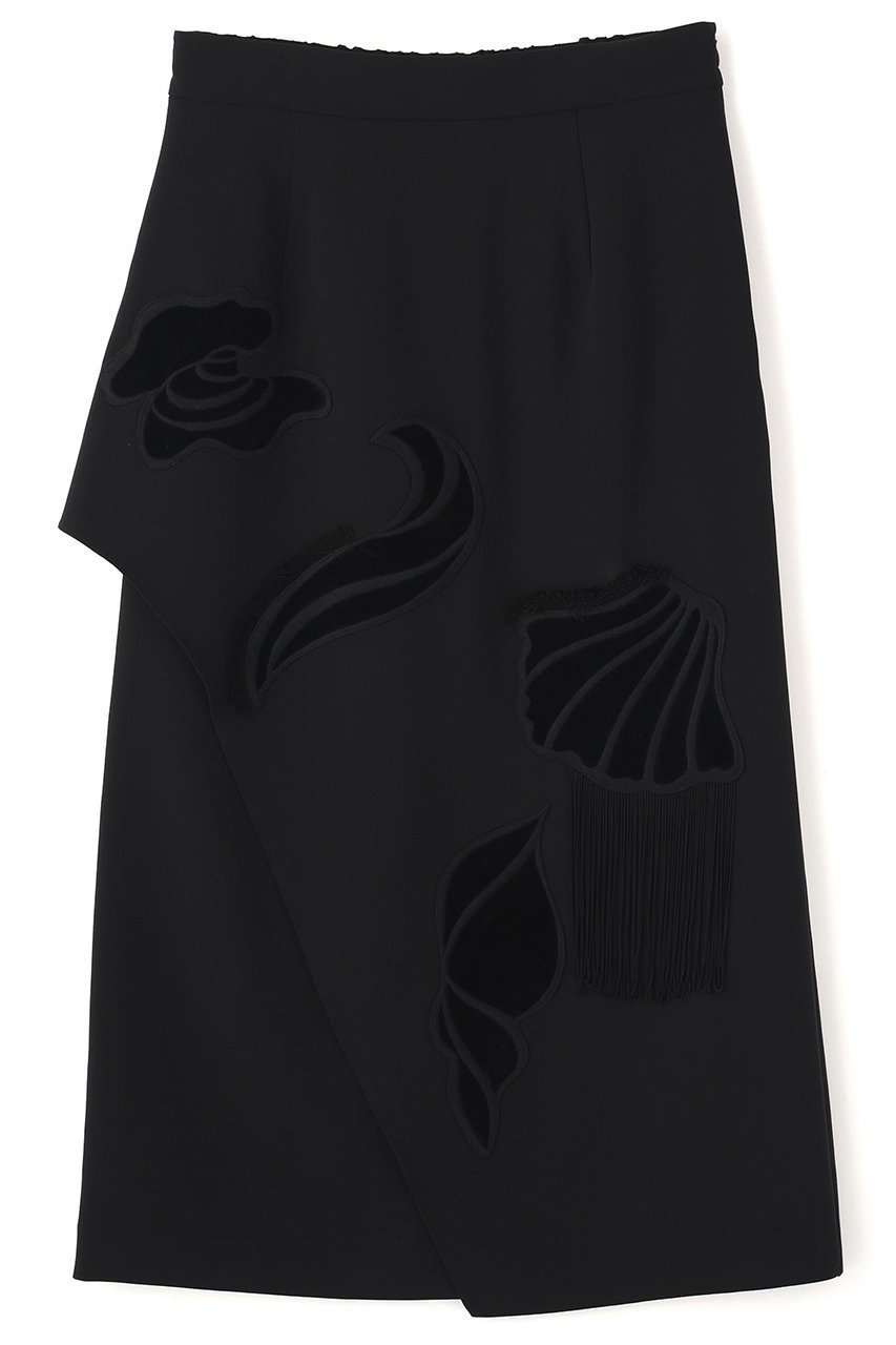 【アドーア/ADORE】のシークリーチャーズスカート 人気、トレンドファッション・服の通販 founy(ファニー) 　ファッション　Fashion　レディースファッション　Fashion for Women　スカート　Skirts　ロングスカート　Long Skirts / Maxi & Midi Skirts　おすすめ　Recommended / Our Picks　セットアップ　Set-Up, Coordinated Outfit　フロント　Front, Front Design　ベルベット　Velvet, Velvety　ペプラム　Peplum, Flared Hem　ミックス　Mix, Mixed Style　モチーフ　Motif, Design Theme　ラップ　Wrap, Wrap Design　ロング　Long, Long-Length　 other-1|ID: prp329100004630201 ipo3291000000036161636