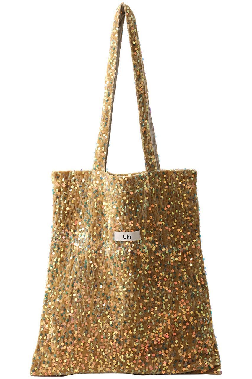 【ウーア/Uhr】の【ELLE SHOP限定】スパンコールベロア トートバッグ インテリア・キッズ・メンズ・レディースファッション・服の通販 founy(ファニー) 　ファッション　Fashion　レディースファッション　Fashion for Women　トップス・カットソー　Cut & Sew Tops　ベロアトップス　Velour Tops / Velvet-Look Items　バッグ　Bags　2025年　2025　2025-2026秋冬・A/W　Autumn/Winter 2025–26 AW25–26　スパンコール　Sequins, Sequin Embellishment　ベロア　Velour, Soft Velvet　ラグジュアリー　Luxury, Elegant　A/W・秋冬　Autumn/Winter　雑誌　Magazine, Fashion Magazine　ハニーゴールド|ID: prp329100004630723 ipo3291000000033312704