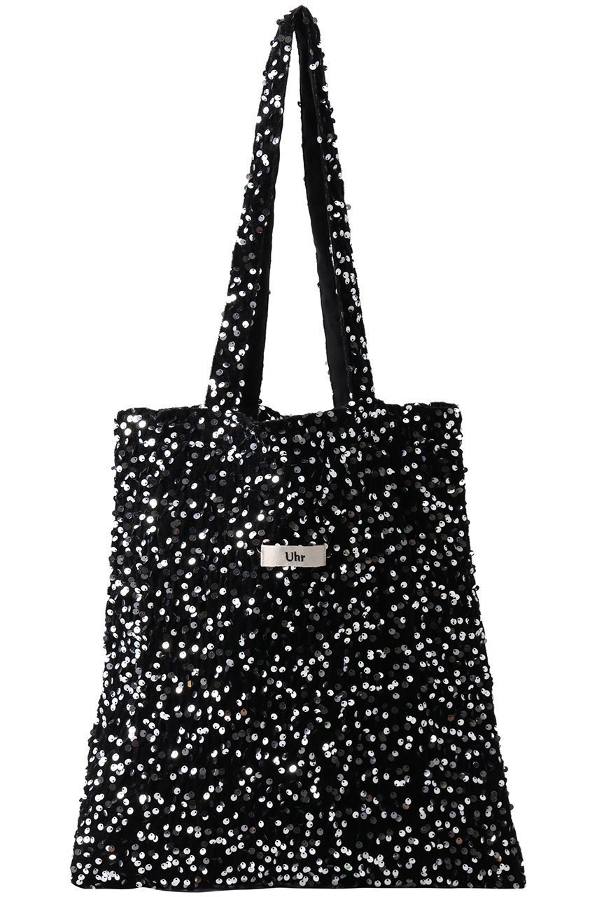 【ウーア/Uhr】の【ELLE SHOP限定】スパンコールベロア トートバッグ インテリア・キッズ・メンズ・レディースファッション・服の通販 founy(ファニー) 　ファッション　Fashion　レディースファッション　Fashion for Women　トップス・カットソー　Cut & Sew Tops　ベロアトップス　Velour Tops / Velvet-Look Items　バッグ　Bags　2025年　2025　2025-2026秋冬・A/W　Autumn/Winter 2025–26 AW25–26　スパンコール　Sequins, Sequin Embellishment　ベロア　Velour, Soft Velvet　ラグジュアリー　Luxury, Elegant　A/W・秋冬　Autumn/Winter　雑誌　Magazine, Fashion Magazine　ブラック/シルバー|ID: prp329100004630723 ipo3291000000033312706