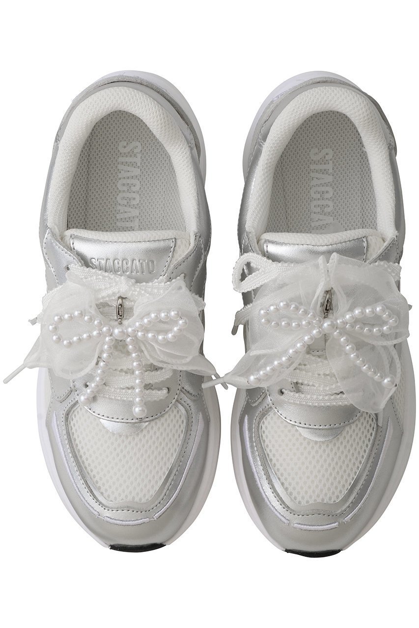 【スタッカート/STACCATO】のミーニャ2WAYデコスニーカー【チャーム取り外し可能】 人気、トレンドファッション・服の通販 founy(ファニー) 　ファッション　Fashion　レディースファッション　Fashion for Women　スニーカー　Sneakers, Trainers　チャーム　Charm, Pendant　チュール　Tulip, Tulip Motif　パール　Pearl, Pearl Accent　リボン　Ribbon, Bow　レーシー　Lacy, Lace-Like　レース　Lace, Lace Fabric　軽量　Lightweight, Ultra Light　other-2|ID: prp329100004630745 ipo3291000000035615576