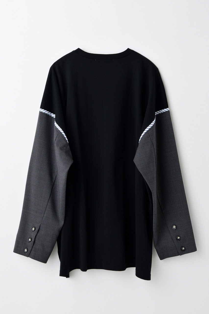 【エンフォルド/ENFOLD】のJACKT-SLEEVES LONG-T-SHIRT/Tシャツ 人気、トレンドファッション・服の通販 founy(ファニー) ファッション Fashion レディースファッション Fashion for Women トップス・カットソー Cut & Sew Tops シャツ・ブラウス・オフィスカジュアル Elegant Blouses & Button-Ups ロングTシャツ・Tシャツ Longline T-Shirts & Tees カットソー・ベーシックTシャツ Cut-and-Sewn Tops / Stretch Tees & Basics シンプル Simple, Minimal ジャケット Jacket, Outerwear スリーブ Sleeve, Long Sleeve / Short Sleeve スーツ Suit, Formalwear ドッキング Docking, Mixed Material リラックス Relax, Relaxed Fit ロング Long, Long-Length ワイド Wide, Wide Fit other-2|ID: prp329100004630758 ipo3291000000033312930