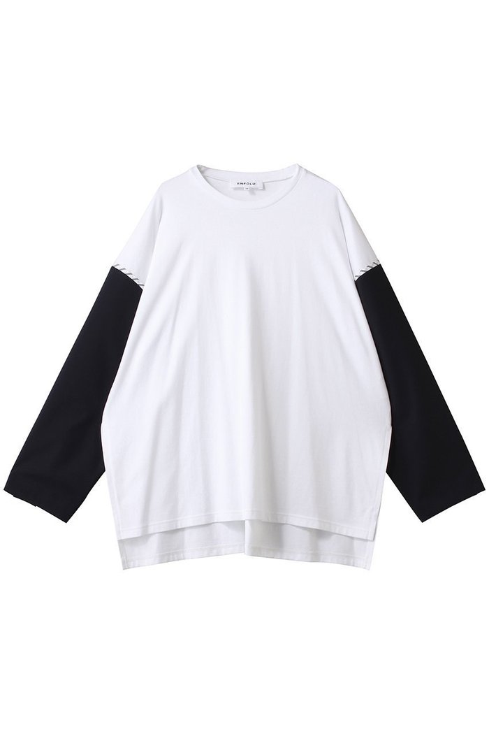 【エンフォルド/ENFOLD】のJACKT-SLEEVES LONG-T-SHIRT/Tシャツ インテリア・キッズ・メンズ・レディースファッション・服の通販 founy(ファニー) https://founy.com/ ファッション Fashion レディースファッション Fashion for Women トップス・カットソー Cut & Sew Tops シャツ・ブラウス・オフィスカジュアル Elegant Blouses & Button-Ups ロングTシャツ・Tシャツ Longline T-Shirts & Tees カットソー・ベーシックTシャツ Cut-and-Sewn Tops / Stretch Tees & Basics シンプル Simple, Minimal ジャケット Jacket, Outerwear スリーブ Sleeve, Long Sleeve / Short Sleeve スーツ Suit, Formalwear ドッキング Docking, Mixed Material リラックス Relax, Relaxed Fit ロング Long, Long-Length ワイド Wide, Wide Fit |ID: prp329100004630758 ipo3291000000036132212