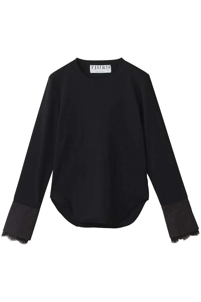 【サードマガジン/THIRD MAGAZINE】のレース袖カットソー インテリア・キッズ・メンズ・レディースファッション・服の通販 founy(ファニー) 　ファッション　Fashion　レディースファッション　Fashion for Women　トップス・カットソー　Cut & Sew Tops　シャツ・ブラウス・オフィスカジュアル　Elegant Blouses & Button-Ups　ロングTシャツ・Tシャツ　Longline T-Shirts & Tees　カットソー・ベーシックTシャツ　Cut-and-Sewn Tops / Stretch Tees & Basics　2025年　2025　2025-2026秋冬・A/W　Autumn/Winter 2025–26 AW25–26　カットソー　Cut and Sewn Top　カフス　Cuff Design　シンプル　Simple, Minimal　ジャケット　Jacket, Outerwear　スウェット / スエット　Sweatshirt, Sweatwear　スリーブ　Sleeve, Long Sleeve / Short Sleeve　レース　Lace, Lace Fabric　ロング　Long, Long-Length　A/W・秋冬　Autumn/Winter　ブラック|ID: prp329100004630761 ipo3291000000033312951