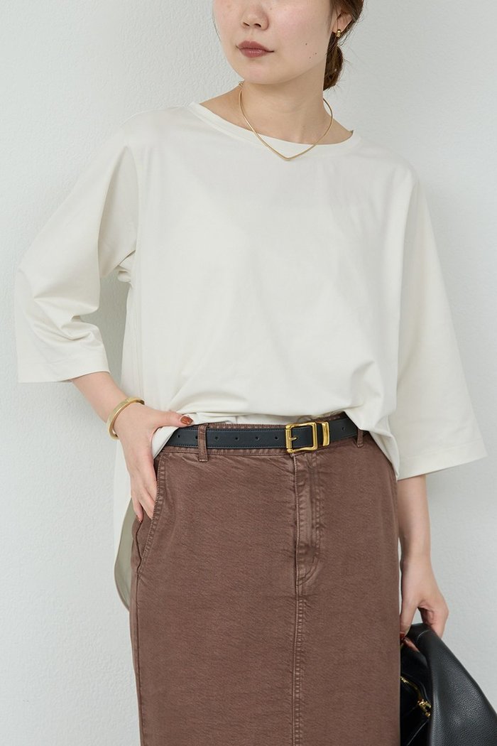 【ガリャルダガランテ/GALLARDAGALANTE】の【セットアップ対応】キュプラジャージーラウンドTee インテリア・キッズ・メンズ・レディースファッション・服の通販 founy(ファニー) https://founy.com/ ファッション Fashion レディースファッション Fashion for Women トップス・カットソー Cut & Sew Tops シャツ・ブラウス・オフィスカジュアル Elegant Blouses & Button-Ups ロングTシャツ・Tシャツ Longline T-Shirts & Tees カットソー・ベーシックTシャツ Cut-and-Sewn Tops / Stretch Tees & Basics なめらか Smooth, Silky Texture キュプラ Cupro, Eco Fabric スリーブ Sleeve, Long Sleeve / Short Sleeve セットアップ Set-Up, Coordinated Outfit デニム Denim, Jeans Material ボトム Bottoms, Lower Wear ロング Long, Long-Length エレガント 上品 Elegant |ID: prp329100004630763 ipo3291000000033312960