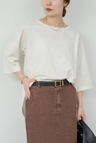 【ガリャルダガランテ/GALLARDAGALANTE】の【セットアップ対応】キュプラジャージーラウンドTee 人気、トレンドファッション・服の通販 founy(ファニー) ファッション Fashion レディースファッション Fashion for Women トップス・カットソー Cut & Sew Tops シャツ・ブラウス・オフィスカジュアル Elegant Blouses & Button-Ups ロングTシャツ・Tシャツ Longline T-Shirts & Tees カットソー・ベーシックTシャツ Cut-and-Sewn Tops / Stretch Tees & Basics 2025年 2025 2025-2026秋冬・A/W Autumn/Winter 2025–26 AW25–26 なめらか Smooth, Silky Texture キュプラ Cupro, Eco Fabric スリーブ Sleeve, Long Sleeve / Short Sleeve セットアップ Set-Up, Coordinated Outfit デニム Denim, Jeans Material ボトム Bottoms, Lower Wear ロング Long, Long-Length エレガント 上品 Elegant A/W・秋冬 Autumn/Winter thumbnail オフホワイト|ID: prp329100004630763 ipo3291000000033312963