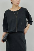 【ガリャルダガランテ/GALLARDAGALANTE】の【セットアップ対応】キュプラジャージーラウンドTee 人気、トレンドファッション・服の通販 founy(ファニー) ファッション Fashion レディースファッション Fashion for Women トップス・カットソー Cut & Sew Tops シャツ・ブラウス・オフィスカジュアル Elegant Blouses & Button-Ups ロングTシャツ・Tシャツ Longline T-Shirts & Tees カットソー・ベーシックTシャツ Cut-and-Sewn Tops / Stretch Tees & Basics 2025年 2025 2025-2026秋冬・A/W Autumn/Winter 2025–26 AW25–26 なめらか Smooth, Silky Texture キュプラ Cupro, Eco Fabric スリーブ Sleeve, Long Sleeve / Short Sleeve セットアップ Set-Up, Coordinated Outfit デニム Denim, Jeans Material ボトム Bottoms, Lower Wear ロング Long, Long-Length エレガント 上品 Elegant A/W・秋冬 Autumn/Winter thumbnail ブラック|ID: prp329100004630763 ipo3291000000033312967