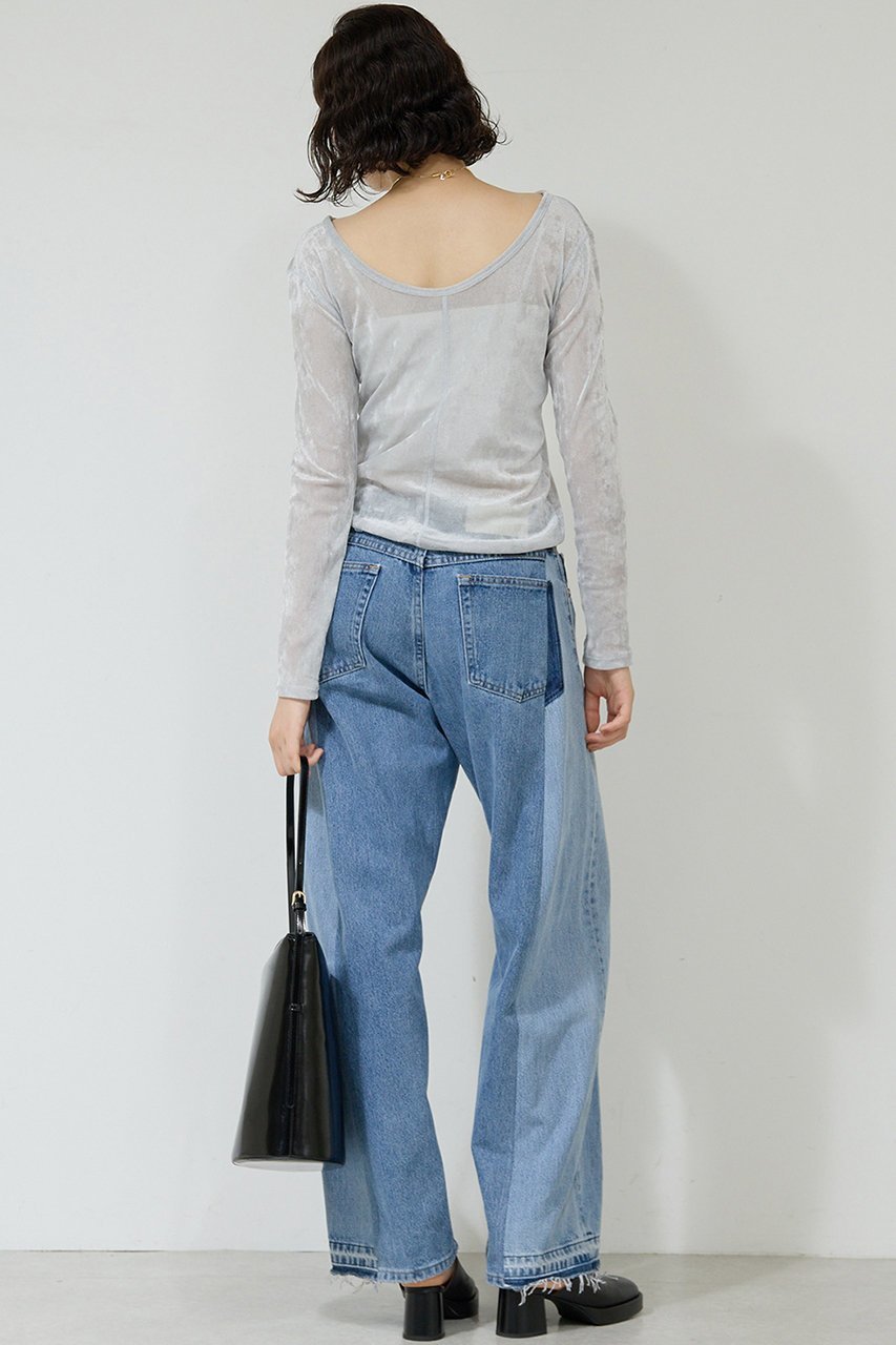 【ガリャルダガランテ/GALLARDAGALANTE】のメッシュフロッキーロンT 人気、トレンドファッション・服の通販 founy(ファニー) 　ファッション　Fashion　レディースファッション　Fashion for Women　トップス・カットソー　Cut & Sew Tops　シャツ・ブラウス・オフィスカジュアル　Elegant Blouses & Button-Ups　ロングTシャツ・Tシャツ　Longline T-Shirts & Tees　カットソー・ベーシックTシャツ　Cut-and-Sewn Tops / Stretch Tees & Basics　2025年　2025　2025-2026秋冬・A/W　Autumn/Winter 2025–26 AW25–26　コンパクト　Compact, Small Size　シンプル　Simple, Minimal　スリーブ　Sleeve, Long Sleeve / Short Sleeve　ベロア　Velour, Soft Velvet　メッシュ　Mesh, Net Fabric　ロング　Long, Long-Length　冬　Winter / This Winter　夏　Summer　秋　Autumn　A/W・秋冬　Autumn/Winter　other-5|ID: prp329100004630764 ipo3291000000033312986