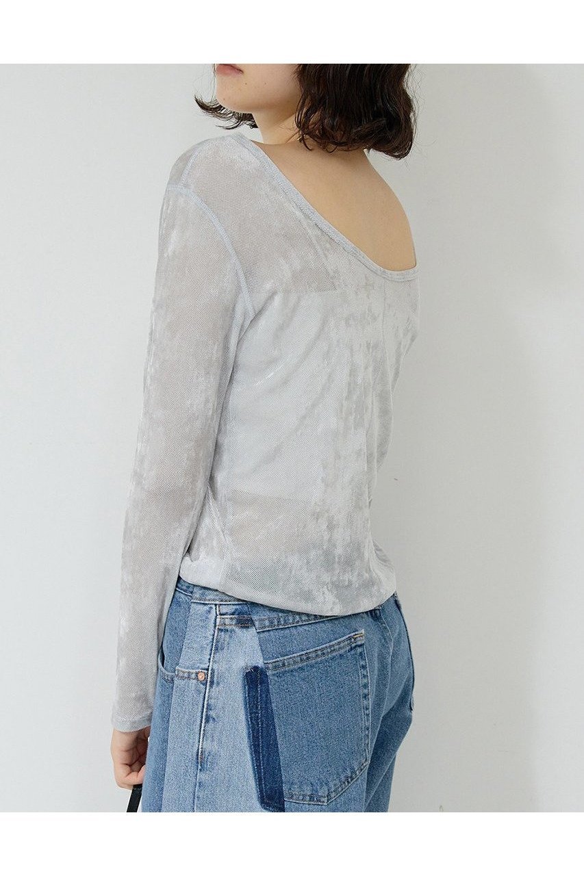 【ガリャルダガランテ/GALLARDAGALANTE】のメッシュフロッキーロンT 人気、トレンドファッション・服の通販 founy(ファニー) 　ファッション　Fashion　レディースファッション　Fashion for Women　トップス・カットソー　Cut & Sew Tops　シャツ・ブラウス・オフィスカジュアル　Elegant Blouses & Button-Ups　ロングTシャツ・Tシャツ　Longline T-Shirts & Tees　カットソー・ベーシックTシャツ　Cut-and-Sewn Tops / Stretch Tees & Basics　2025年　2025　2025-2026秋冬・A/W　Autumn/Winter 2025–26 AW25–26　コンパクト　Compact, Small Size　シンプル　Simple, Minimal　スリーブ　Sleeve, Long Sleeve / Short Sleeve　ベロア　Velour, Soft Velvet　メッシュ　Mesh, Net Fabric　ロング　Long, Long-Length　冬　Winter / This Winter　夏　Summer　秋　Autumn　A/W・秋冬　Autumn/Winter　other-7|ID: prp329100004630764 ipo3291000000033312988
