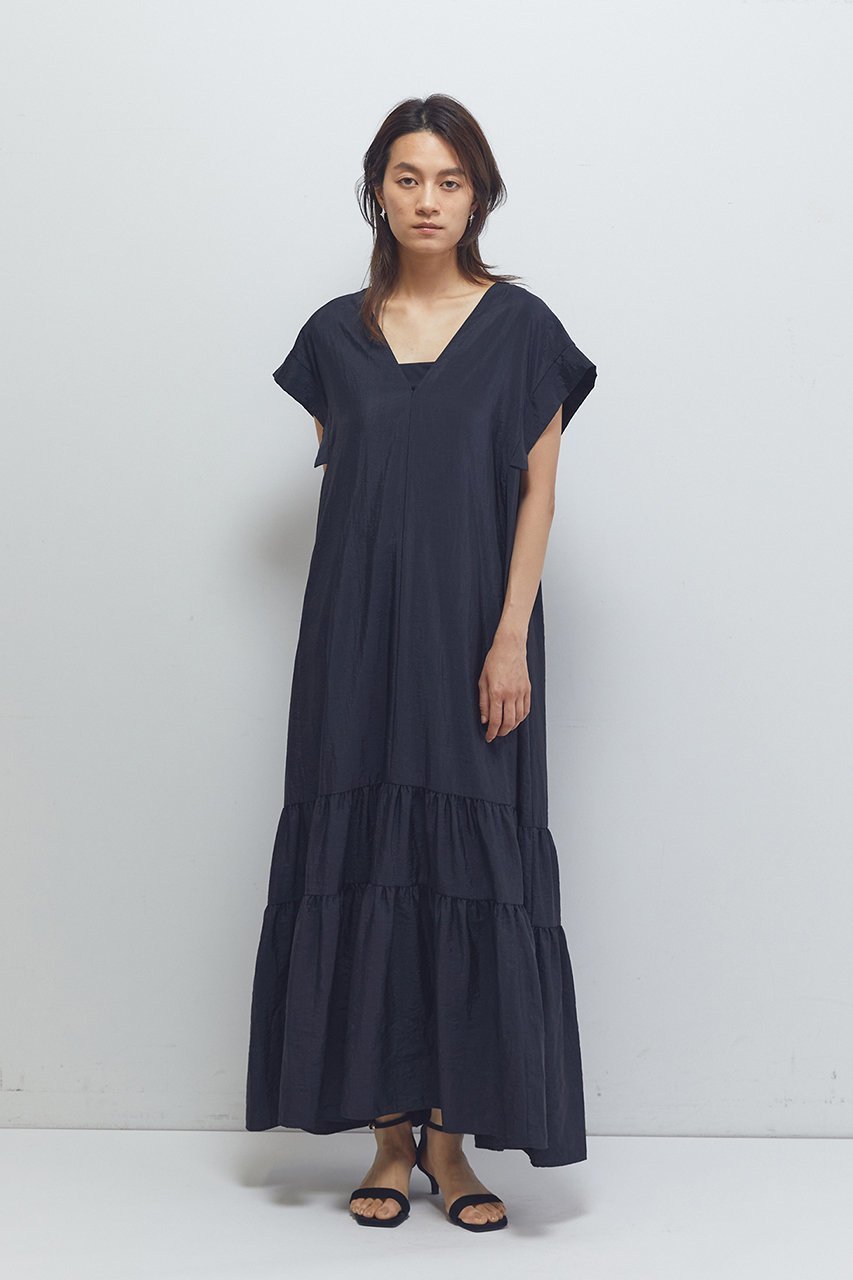 【プルミエ アロンディスモン/1er Arrondissement】のナイロンクロスティアードワンピース 人気、トレンドファッション・服の通販 founy(ファニー) 　ファッション　Fashion　レディースファッション　Fashion for Women　ワンピース　Dresses　チュニック　Tunic Tops & Dresses　エレガント 上品　Elegant　チュニック　Tunic, Long Top　リボン　Ribbon, Bow　ロング　Long, Long-Length　other-6|ID: prp329100004630776 ipo3291000000033439765