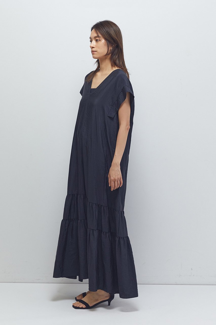 【プルミエ アロンディスモン/1er Arrondissement】のナイロンクロスティアードワンピース 人気、トレンドファッション・服の通販 founy(ファニー) 　ファッション　Fashion　レディースファッション　Fashion for Women　ワンピース　Dresses　チュニック　Tunic Tops & Dresses　エレガント 上品　Elegant　チュニック　Tunic, Long Top　リボン　Ribbon, Bow　ロング　Long, Long-Length　other-7|ID: prp329100004630776 ipo3291000000033439766