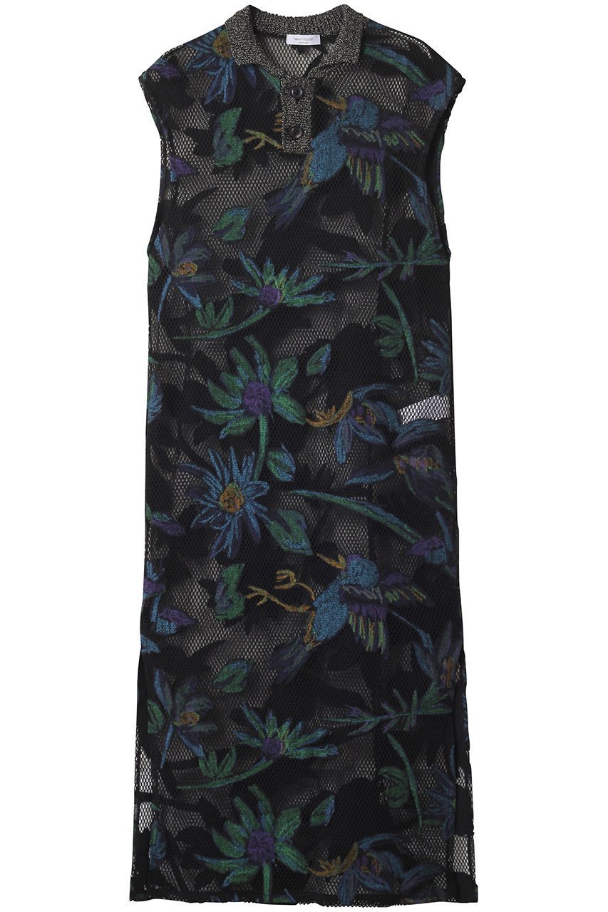 【ニアー ニッポン/near.nippon】のメッシュオパール柄 ポロワンピース 人気、トレンドファッション・服の通販 founy(ファニー) 　ファッション　Fashion　レディースファッション　Fashion for Women　ワンピース　Dresses　チュニック　Tunic Tops & Dresses　インナー　Innerwear　カットソー　Cut and Sewn Top　キャミソール　Camisole, Spaghetti Strap Top　チュニック　Tunic, Long Top　デニム　Denim, Jeans Material　ドレス　Dress, One-Piece　プリント　Print, Printed Pattern　ボタニカル　Botanical, Floral Pattern　メッシュ　Mesh, Net Fabric　ラッセル　Raschel, Raschel Lace　ロング　Long, Long-Length　エレガント 上品　Elegant　 other-1|ID: prp329100004630782 ipo3291000000035615609