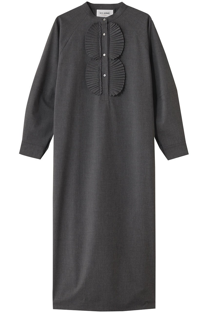 【マリリンムーン/MARILYN MOON】の【SOI-MeME】プリーツジャボワンピース インテリア・キッズ・メンズ・レディースファッション・服の通販 founy(ファニー) 　ファッション　Fashion　レディースファッション　Fashion for Women　ワンピース　Dresses　チュニック　Tunic Tops & Dresses　おすすめ　Recommended / Our Picks　なめらか　Smooth, Silky Texture　コクーン　Cocoon, Cocoon Silhouette　ストレッチ　Stretch, Stretchy Fabric　チュニック　Tunic, Long Top　バランス　Balance, Style Balance　プリーツ　Pleats, Pleated　モダン　Modern, Contemporary　ロング　Long, Long-Length　チャコール|ID: prp329100004630789 ipo3291000000036465854