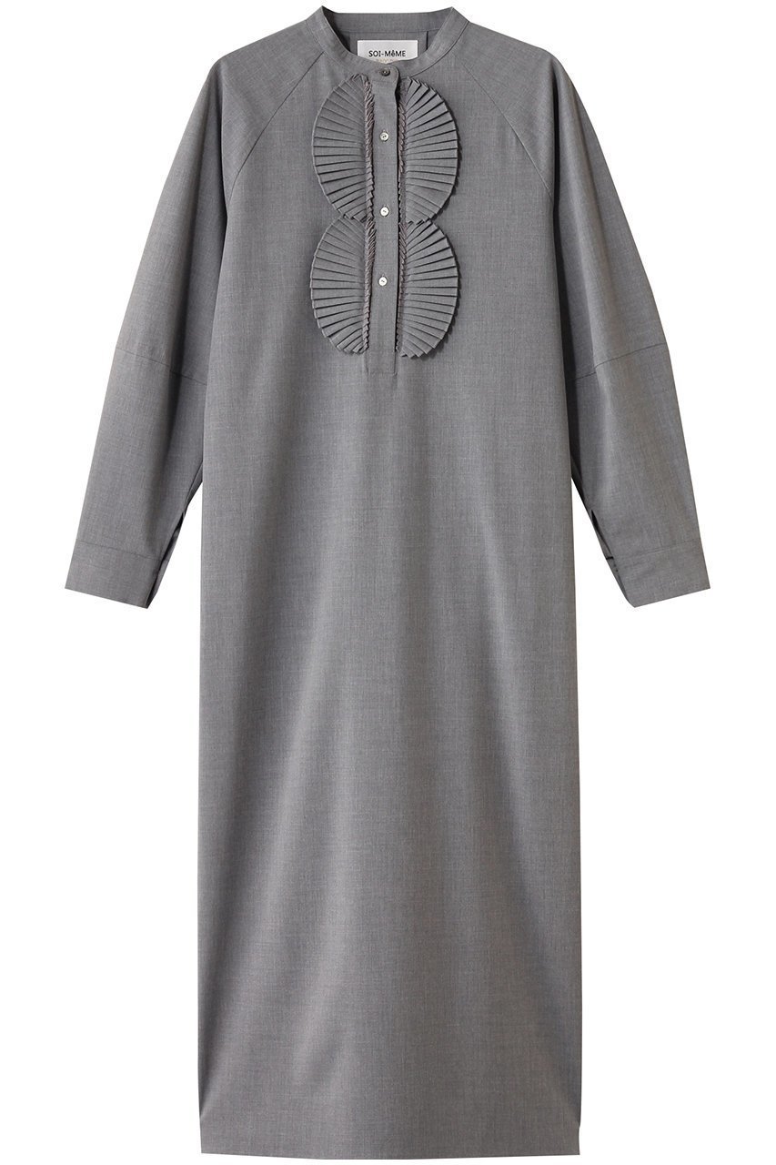 【マリリンムーン/MARILYN MOON】の【SOI-MeME】プリーツジャボワンピース インテリア・キッズ・メンズ・レディースファッション・服の通販 founy(ファニー) 　ファッション　Fashion　レディースファッション　Fashion for Women　ワンピース　Dresses　チュニック　Tunic Tops & Dresses　おすすめ　Recommended / Our Picks　なめらか　Smooth, Silky Texture　コクーン　Cocoon, Cocoon Silhouette　ストレッチ　Stretch, Stretchy Fabric　チュニック　Tunic, Long Top　バランス　Balance, Style Balance　プリーツ　Pleats, Pleated　モダン　Modern, Contemporary　ロング　Long, Long-Length　グレー|ID: prp329100004630789 ipo3291000000036465856