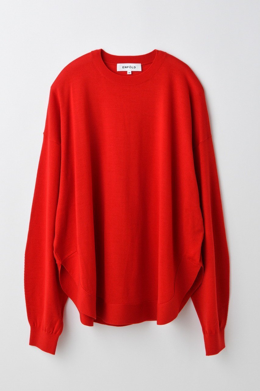 【エンフォルド/ENFOLD】のCIRCLE PULLOVER/プルオーバー インテリア・キッズ・メンズ・レディースファッション・服の通販 founy(ファニー) 　ファッション　Fashion　レディースファッション　Fashion for Women　トップス・カットソー　Cut & Sew Tops　シャツ・ブラウス・オフィスカジュアル　Elegant Blouses & Button-Ups　カジュアルプルオーバー・ニットトップス　Pullovers & Knit Tops / Casual Pullovers　サークル　Circle, Round Design　スリーブ　Sleeve, Long Sleeve / Short Sleeve　ベーシック　Basic, Essential　リラックス　Relax, Relaxed Fit　ルーズ　Loose, Oversized　ロング　Long, Long-Length　レッド|ID: prp329100004630791 ipo3291000000033313195