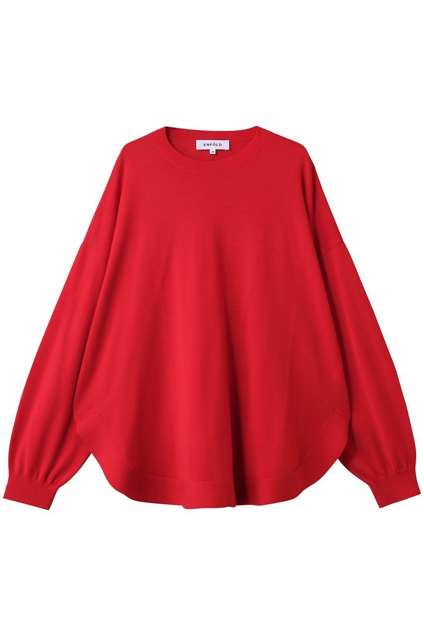 【エンフォルド/ENFOLD】のCIRCLE PULLOVER/プルオーバー インテリア・キッズ・メンズ・レディースファッション・服の通販 founy(ファニー) ファッション Fashion レディースファッション Fashion for Women トップス・カットソー Cut & Sew Tops シャツ・ブラウス・オフィスカジュアル Elegant Blouses & Button-Ups カジュアルプルオーバー・ニットトップス Pullovers & Knit Tops / Casual Pullovers サークル Circle, Round Design スリーブ Sleeve, Long Sleeve / Short Sleeve ベーシック Basic, Essential リラックス Relax, Relaxed Fit ルーズ Loose, Oversized ロング Long, Long-Length レッド|ID: prp329100004630791 ipo3291000000035868074