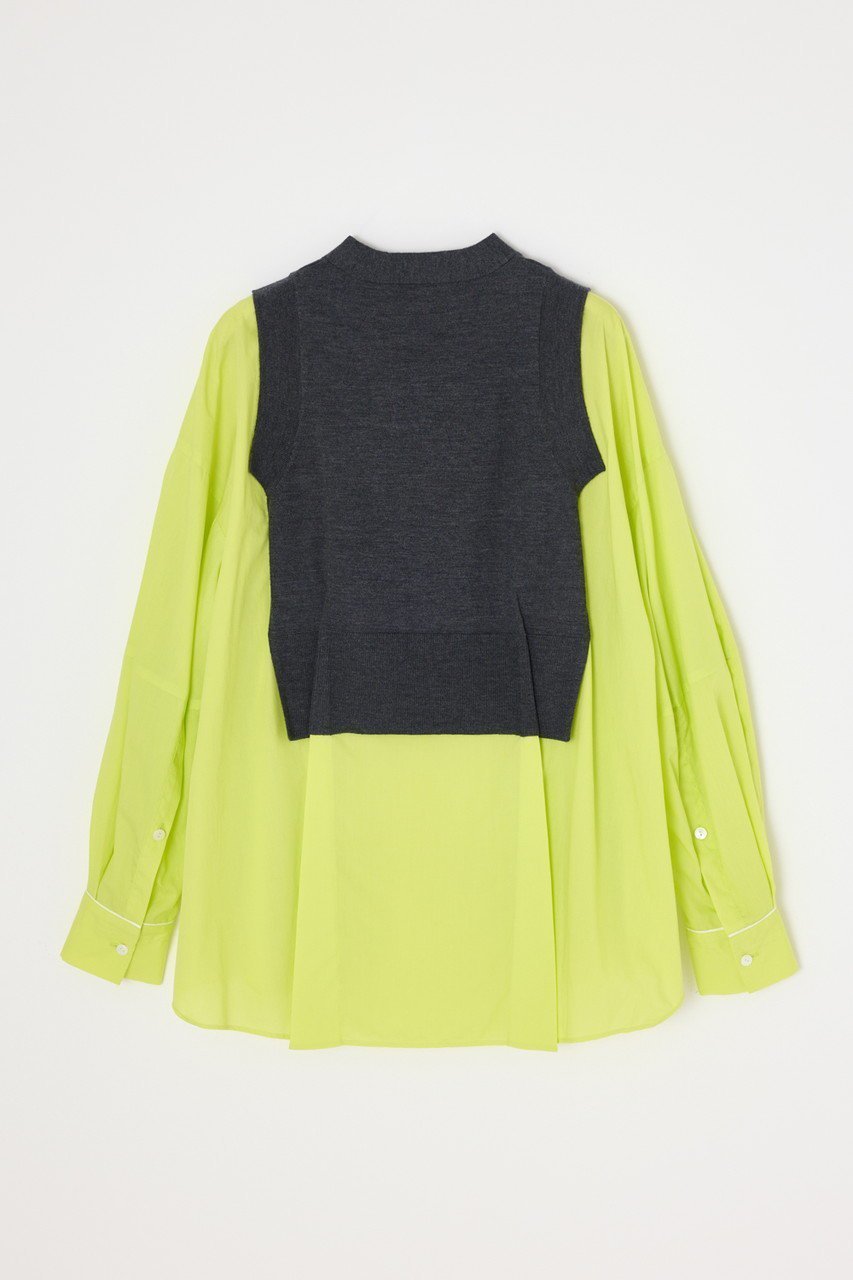 【エンフォルド/ENFOLD】のFAKE-LAYERED PULLOVER/プルオーバー 人気、トレンドファッション・服の通販 founy(ファニー) 　ファッション　Fashion　レディースファッション　Fashion for Women　トップス・カットソー　Cut & Sew Tops　シャツ・ブラウス・オフィスカジュアル　Elegant Blouses & Button-Ups　カジュアルプルオーバー・ニットトップス　Pullovers & Knit Tops / Casual Pullovers　カフス　Cuff Design　スリーブ　Sleeve, Long Sleeve / Short Sleeve　ドッキング　Docking, Mixed Material　ベスト　Vest, Waistcoat　ロング　Long, Long-Length　再入荷　Restock / Back in Stock　other-2|ID: prp329100004630792 ipo3291000000033313199