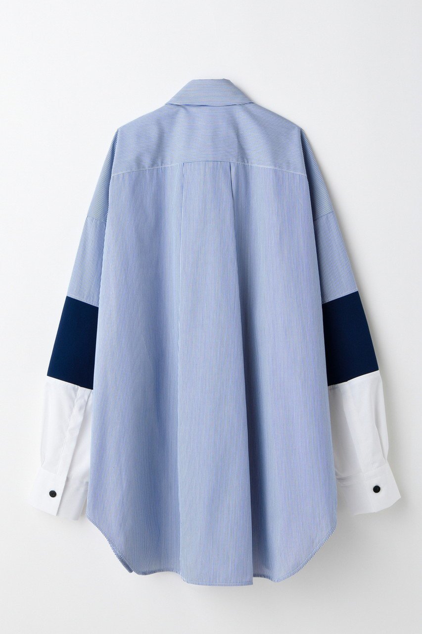 【エンフォルド/ENFOLD】の【8/13 12:00販売開始】KNIT COMBI SHIRT/シャツ 人気、トレンドファッション・服の通販 founy(ファニー) 　ファッション　Fashion　レディースファッション　Fashion for Women　トップス・カットソー　Cut & Sew Tops　ニット　Knit Tops & Sweaters　シャツ・ブラウス・オフィスカジュアル　Elegant Blouses & Button-Ups　コンビ　Combo, Combination Style　スリーブ　Sleeve, Long Sleeve / Short Sleeve　リラックス　Relax, Relaxed Fit　ロング　Long, Long-Length　新作・新入荷　New Arrivals / New In　other-2|ID: prp329100004630794 ipo3291000000033313206
