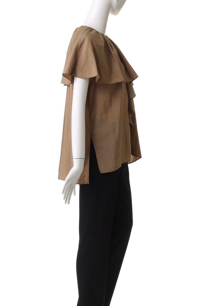 【プルミエ アロンディスモン/1er Arrondissement】のナイロンクロスケープカラーブラウス 人気、トレンドファッション・服の通販 founy(ファニー) 　ファッション　Fashion　レディースファッション　Fashion for Women　トップス・カットソー　Cut & Sew Tops　シャツ・ブラウス・オフィスカジュアル　Elegant Blouses & Button-Ups　2025年　2025　2025-2026秋冬・A/W　Autumn/Winter 2025–26 AW25–26　ショート　Short, Short Length　スラックス　Slacks, Dress Pants　スリーブ　Sleeve, Long Sleeve / Short Sleeve　デニム　Denim, Jeans Material　A/W・秋冬　Autumn/Winter　other-3|ID: prp329100004630807 ipo3291000000033313303