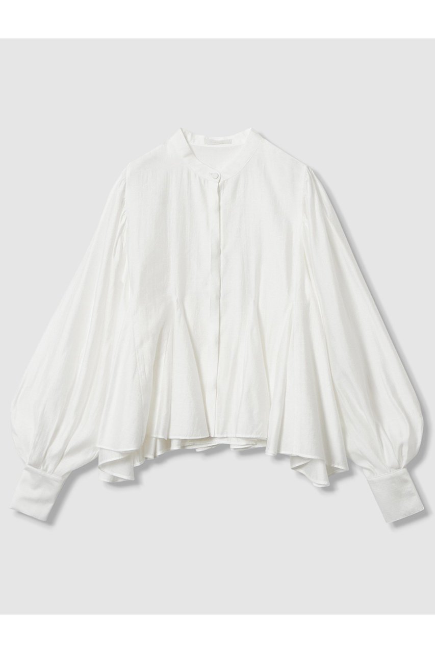 【アルアバイル/allureville】のヘムマチフレアブラウス インテリア・キッズ・メンズ・レディースファッション・服の通販 founy(ファニー) 　ファッション　Fashion　レディースファッション　Fashion for Women　トップス・カットソー　Cut & Sew Tops　シャツ・ブラウス・オフィスカジュアル　Elegant Blouses & Button-Ups　2025年　2025　2025-2026秋冬・A/W　Autumn/Winter 2025–26 AW25–26　スリーブ　Sleeve, Long Sleeve / Short Sleeve　デニム　Denim, Jeans Material　フレア　Flare, Flared　ロング　Long, Long-Length　A/W・秋冬　Autumn/Winter　ビジネス 仕事 通勤　Business / Work / Commuting　オフホワイト|ID: prp329100004630808 ipo3291000000033313312