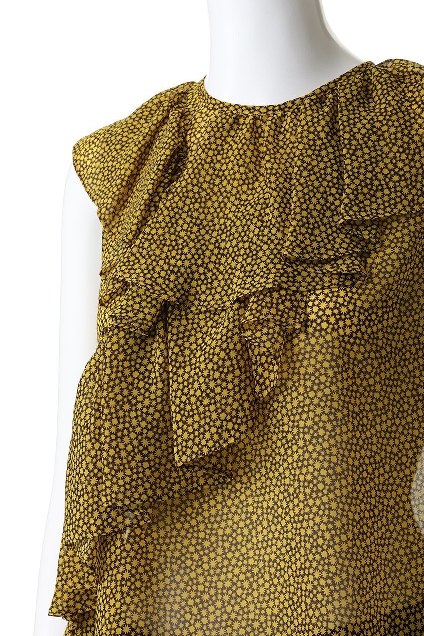 【アルアバイル/allureville】のルミナスプリントアシンメラッフルブラウス 人気、トレンドファッション・服の通販 founy(ファニー) 　ファッション　Fashion　レディースファッション　Fashion for Women　トップス・カットソー　Cut & Sew Tops　シャツ・ブラウス・オフィスカジュアル　Elegant Blouses & Button-Ups　アシンメトリー　Asymmetrical Style　ショート　Short, Short Length　ジャケット　Jacket, Outerwear　スリーブ　Sleeve, Long Sleeve / Short Sleeve　ラッフル　Ruffle, Frill　other-5|ID: prp329100004630809 ipo3291000000035511733