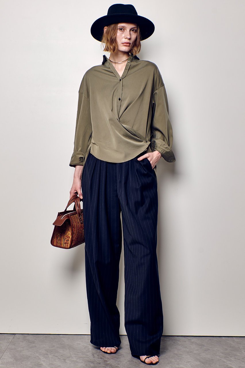 【アルアバイル/allureville】のフィブリルカシュクールシャツ 人気、トレンドファッション・服の通販 founy(ファニー) 　ファッション　Fashion　レディースファッション　Fashion for Women　トップス・カットソー　Cut & Sew Tops　シャツ・ブラウス・オフィスカジュアル　Elegant Blouses & Button-Ups　おすすめ　Recommended / Our Picks　インナー　Innerwear　エレガント 上品　Elegant　カシュクール　Wrap Design　シアー　Sheer, See-Through　スリーブ　Sleeve, Long Sleeve / Short Sleeve　セットアップ　Set-Up, Coordinated Outfit　タートルネック　Turtleneck, High Neck　バランス　Balance, Style Balance　ビンテージ　Vintage, Retro Style　ボトム　Bottoms, Lower Wear　ロング　Long, Long-Length　秋　Autumn　羽織　Haori, Light Jacket　長袖　Long Sleeve, Full Sleeve　other-5|ID: prp329100004630810 ipo3291000000035511747