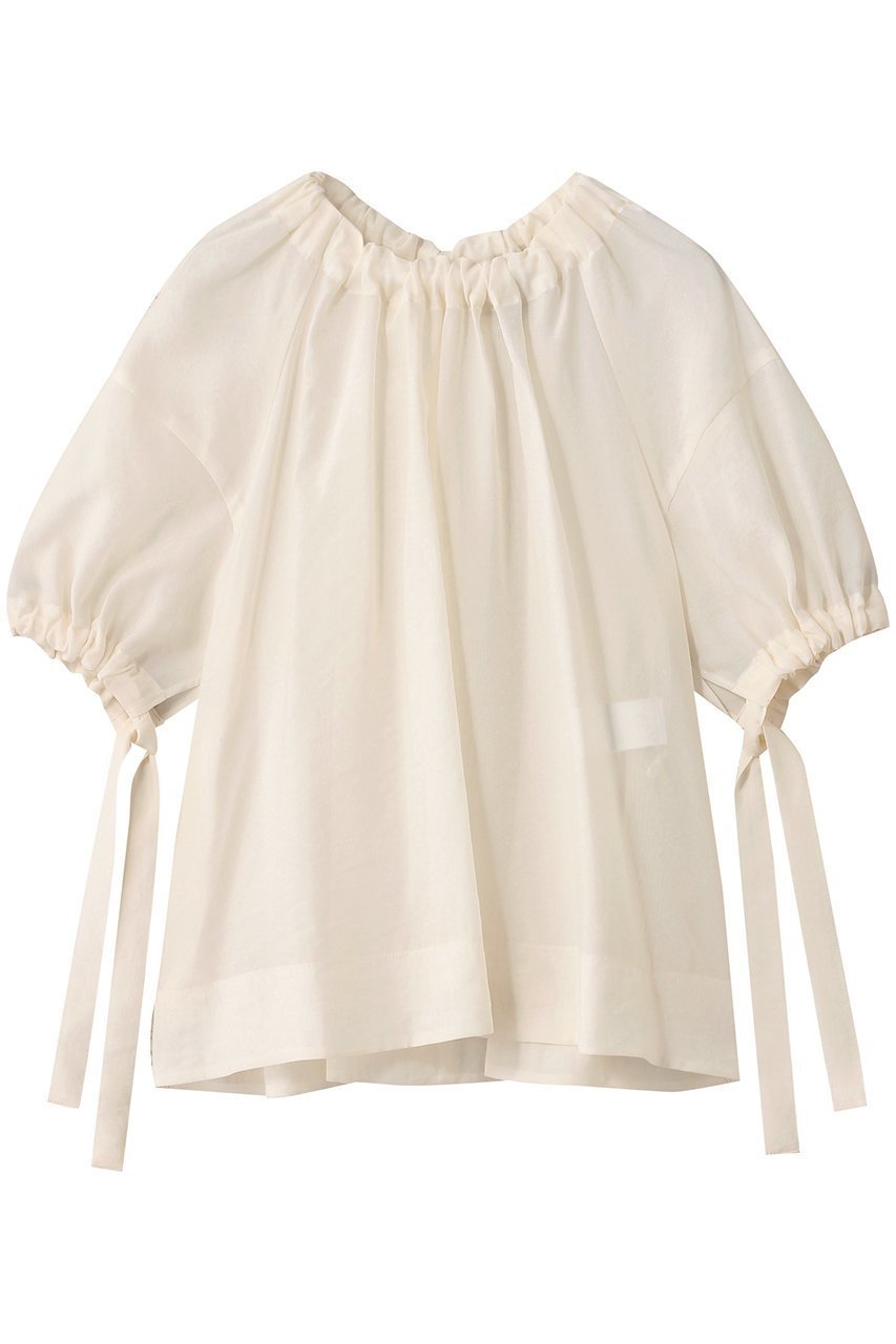 【デパリエ/DEPAREILLE】のシルキーギャザーブラウス インテリア・キッズ・メンズ・レディースファッション・服の通販 founy(ファニー) 　ファッション　Fashion　レディースファッション　Fashion for Women　トップス・カットソー　Cut & Sew Tops　シャツ・ブラウス・オフィスカジュアル　Elegant Blouses & Button-Ups　2025年　2025　2025-2026秋冬・A/W　Autumn/Winter 2025–26 AW25–26　なめらか　Smooth, Silky Texture　インナー　Innerwear　ギャザー　Gathered, Ruffled　ショート　Short, Short Length　シンプル　Simple, Minimal　ジャケット　Jacket, Outerwear　スリーブ　Sleeve, Long Sleeve / Short Sleeve　フェミニン　Feminine, Girly　エレガント 上品　Elegant　A/W・秋冬　Autumn/Winter　オフホワイト|ID: prp329100004630814 ipo3291000000033313361