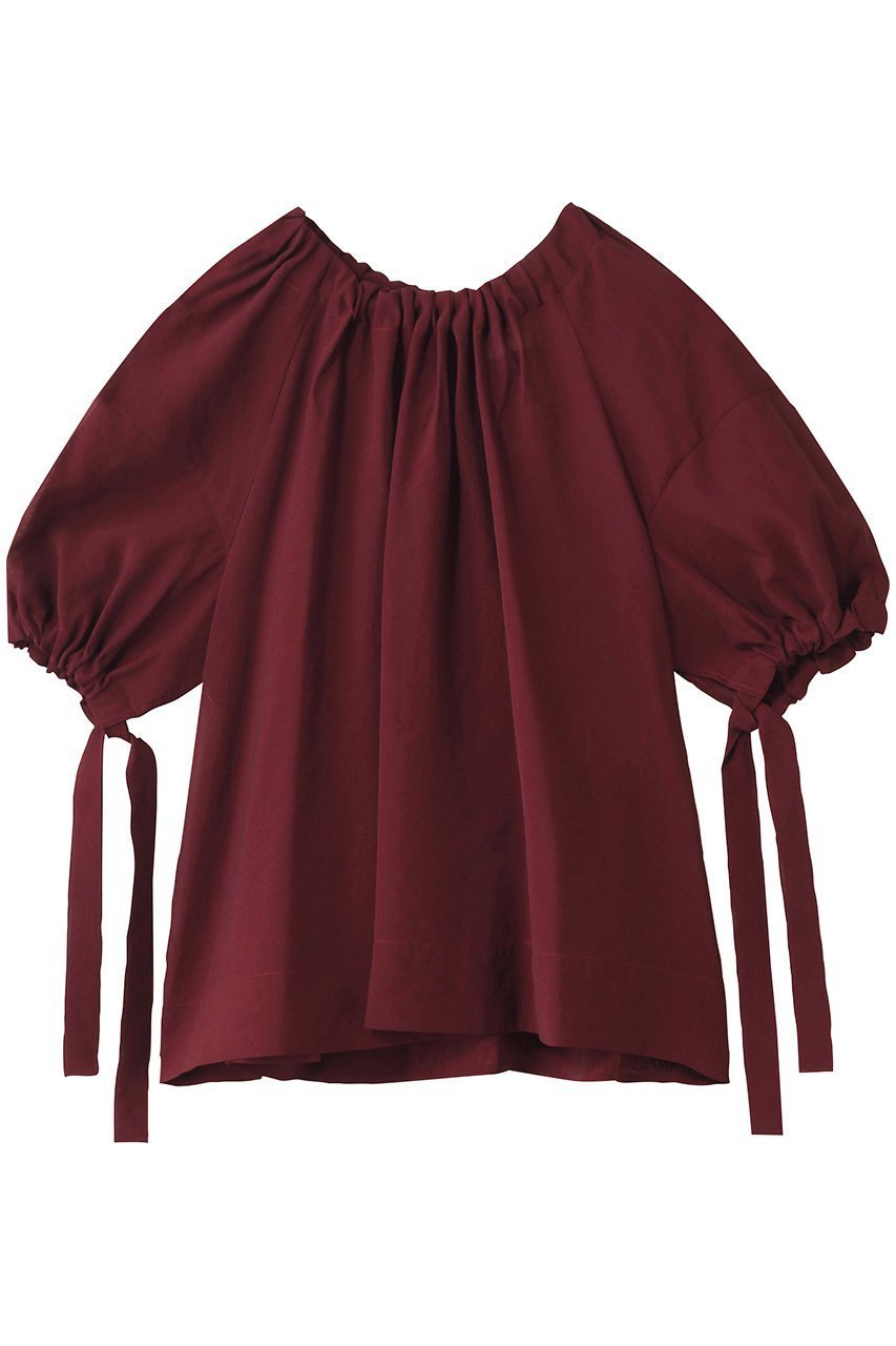 【デパリエ/DEPAREILLE】のシルキーギャザーブラウス インテリア・キッズ・メンズ・レディースファッション・服の通販 founy(ファニー) 　ファッション　Fashion　レディースファッション　Fashion for Women　トップス・カットソー　Cut & Sew Tops　シャツ・ブラウス・オフィスカジュアル　Elegant Blouses & Button-Ups　2025年　2025　2025-2026秋冬・A/W　Autumn/Winter 2025–26 AW25–26　なめらか　Smooth, Silky Texture　インナー　Innerwear　ギャザー　Gathered, Ruffled　ショート　Short, Short Length　シンプル　Simple, Minimal　ジャケット　Jacket, Outerwear　スリーブ　Sleeve, Long Sleeve / Short Sleeve　フェミニン　Feminine, Girly　エレガント 上品　Elegant　A/W・秋冬　Autumn/Winter　ボルドー|ID: prp329100004630814 ipo3291000000033313362
