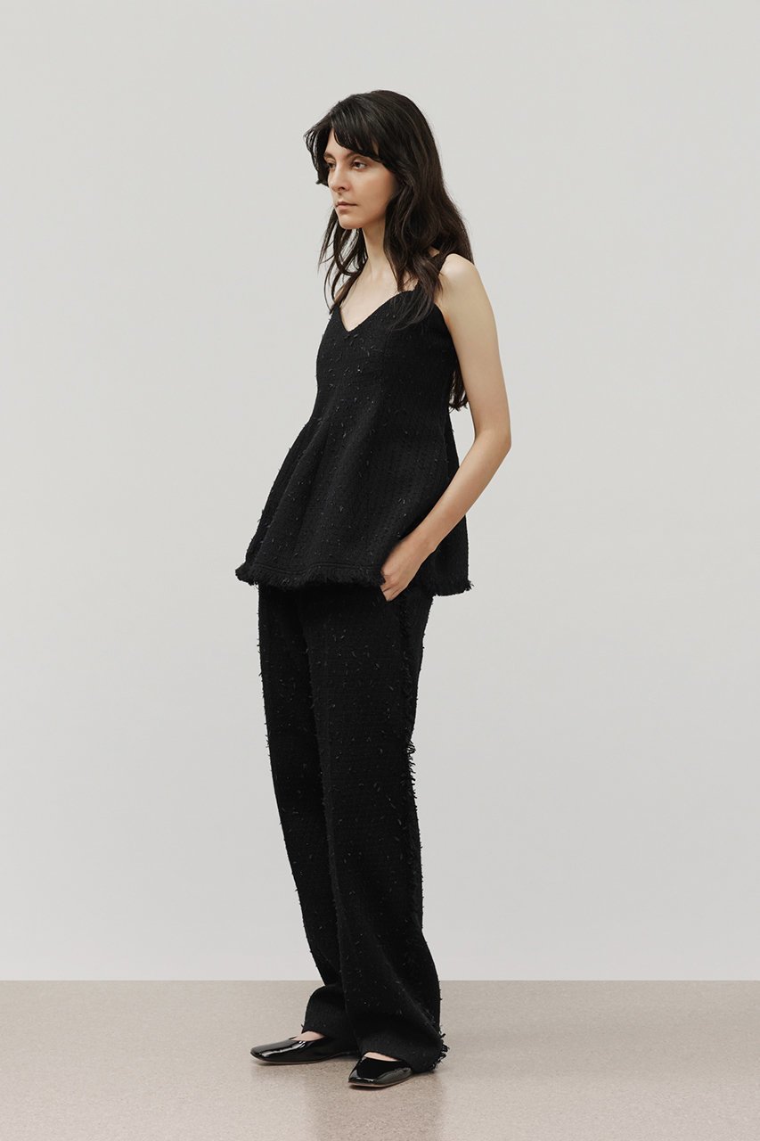 【デパリエ/DEPAREILLE】のテープヤーンツイードビスチェ 人気、トレンドファッション・服の通販 founy(ファニー) 　ファッション　Fashion　レディースファッション　Fashion for Women　トップス・カットソー　Cut & Sew Tops　キャミソール&ノースリーブ　Camisoles & Sleeveless Tops　シャツ・ブラウス・オフィスカジュアル　Elegant Blouses & Button-Ups　ビスチェ　Bustiers & Corset Tops / Layered Bustier Style　インナー　Innerwear　カットソー　Cut and Sewn Top　ツイード　Twill, Twill Weave　ノースリーブ　Sleeveless, No-Sleeve　ビスチェ　Bustier, Corset Top　モダン　Modern, Contemporary　モノトーン　Monotone, Black and White　other-8|ID: prp329100004630815 ipo3291000000033527684