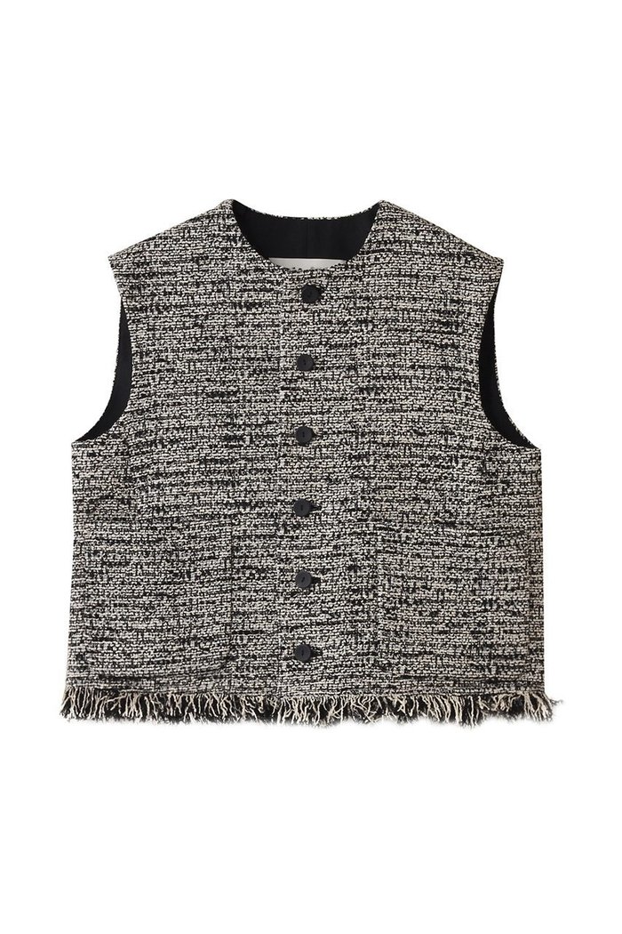【デパリエ/DEPAREILLE】のファンシーツイードクルーネックジレ インテリア・キッズ・メンズ・レディースファッション・服の通販 founy(ファニー) https://founy.com/ ファッション Fashion レディースファッション Fashion for Women アウター Coat / Outerwear Collection レディースジャケット・軽アウター Jackets 2025年 2025 2025-2026秋冬・A/W Autumn/Winter 2025–26 AW25–26 ショート Short, Short Length ジャケット Jacket, Outerwear ツイード Twill, Twill Weave デニム Denim, Jeans Material フリンジ Fringe, Tassel ベスト Vest, Waistcoat A/W・秋冬 Autumn/Winter |ID: prp329100004630820 ipo3291000000033313406