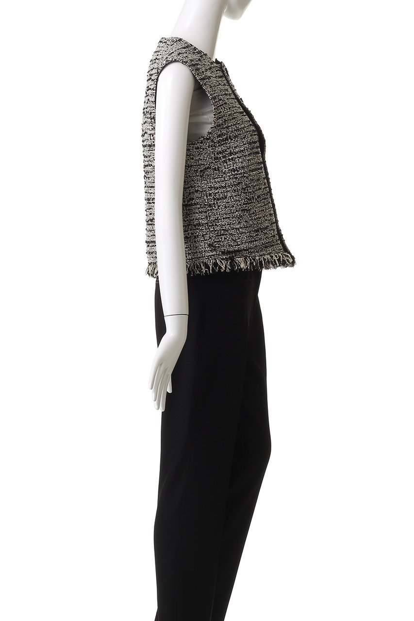 【デパリエ/DEPAREILLE】のファンシーツイードクルーネックジレ 人気、トレンドファッション・服の通販 founy(ファニー) 　ファッション　Fashion　レディースファッション　Fashion for Women　アウター　Coat / Outerwear Collection　レディースジャケット・軽アウター　Jackets　ショート　Short, Short Length　ジャケット　Jacket, Outerwear　ツイード　Twill, Twill Weave　デニム　Denim, Jeans Material　フリンジ　Fringe, Tassel　ベスト　Vest, Waistcoat　other-3|ID: prp329100004630820 ipo3291000000035511773