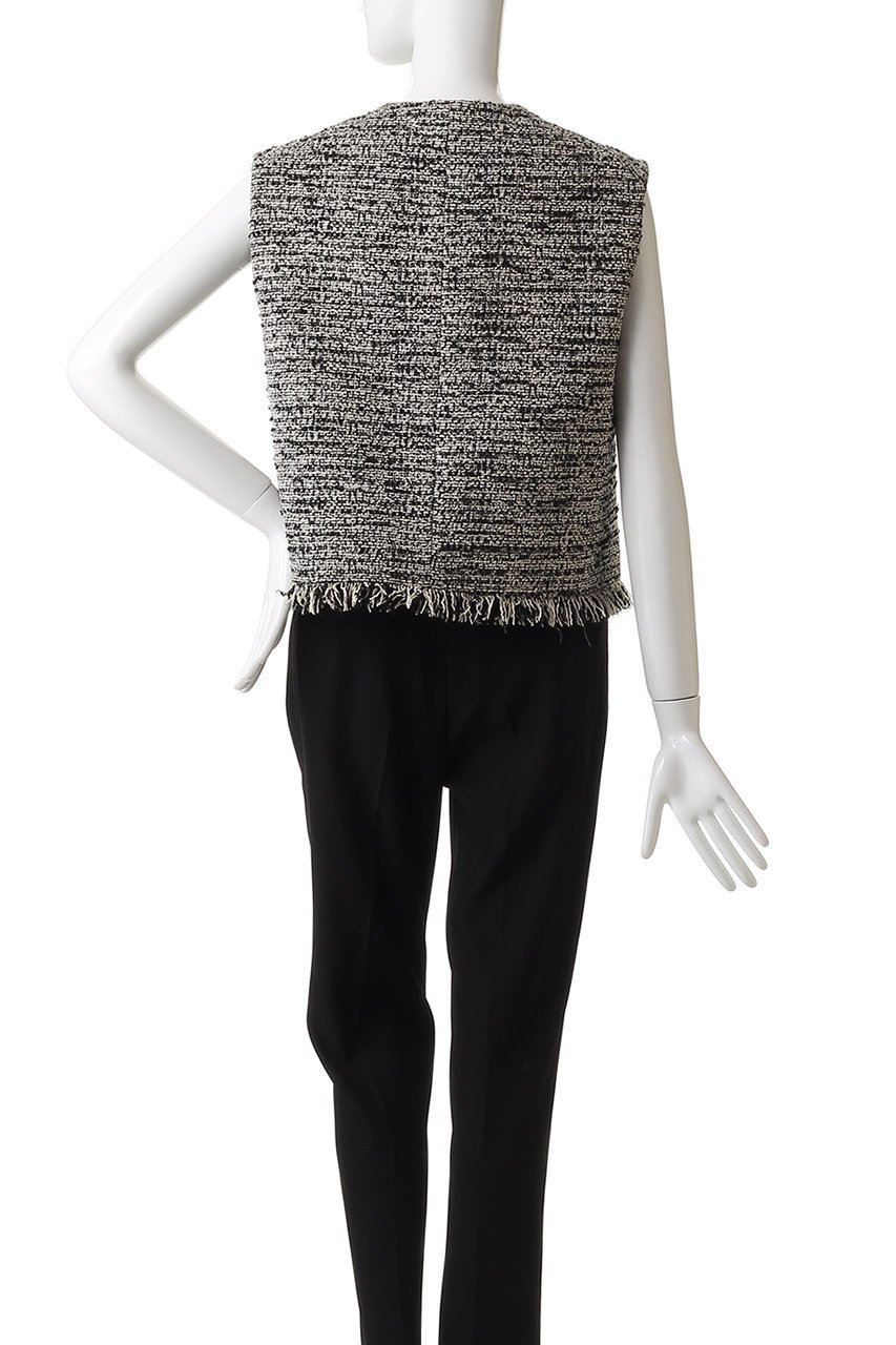 【デパリエ/DEPAREILLE】のファンシーツイードクルーネックジレ 人気、トレンドファッション・服の通販 founy(ファニー) 　ファッション　Fashion　レディースファッション　Fashion for Women　アウター　Coat / Outerwear Collection　レディースジャケット・軽アウター　Jackets　ショート　Short, Short Length　ジャケット　Jacket, Outerwear　ツイード　Twill, Twill Weave　デニム　Denim, Jeans Material　フリンジ　Fringe, Tassel　ベスト　Vest, Waistcoat　other-4|ID: prp329100004630820 ipo3291000000035511774