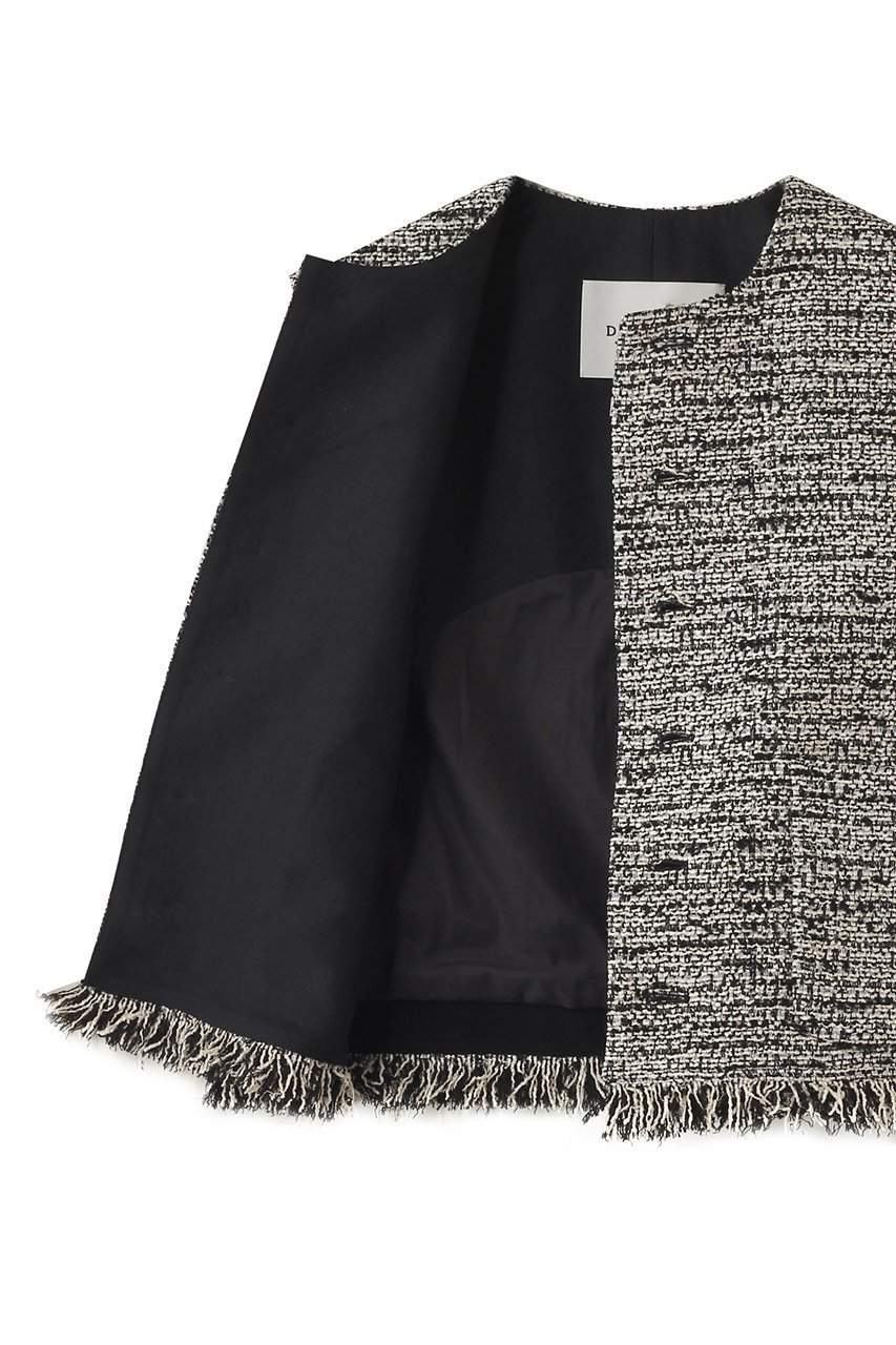 【デパリエ/DEPAREILLE】のファンシーツイードクルーネックジレ 人気、トレンドファッション・服の通販 founy(ファニー) 　ファッション　Fashion　レディースファッション　Fashion for Women　アウター　Coat / Outerwear Collection　レディースジャケット・軽アウター　Jackets　ショート　Short, Short Length　ジャケット　Jacket, Outerwear　ツイード　Twill, Twill Weave　デニム　Denim, Jeans Material　フリンジ　Fringe, Tassel　ベスト　Vest, Waistcoat　other-6|ID: prp329100004630820 ipo3291000000036241618