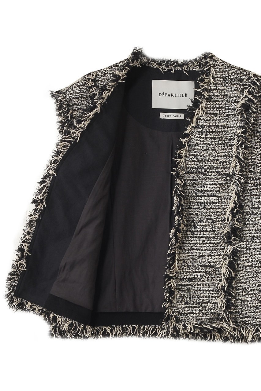 【デパリエ/DEPAREILLE】のファンシーツイードVネックジレ 人気、トレンドファッション・服の通販 founy(ファニー) 　ファッション　Fashion　レディースファッション　Fashion for Women　アウター　Coat / Outerwear Collection　レディースジャケット・軽アウター　Jackets　2025年　2025　2025-2026秋冬・A/W　Autumn/Winter 2025–26 AW25–26　ジャケット　Jacket, Outerwear　ツイード　Twill, Twill Weave　デニム　Denim, Jeans Material　ベスト　Vest, Waistcoat　リュクス　Luxury, Elegant, High-End, Chic　A/W・秋冬　Autumn/Winter　other-6|ID: prp329100004630822 ipo3291000000033313428