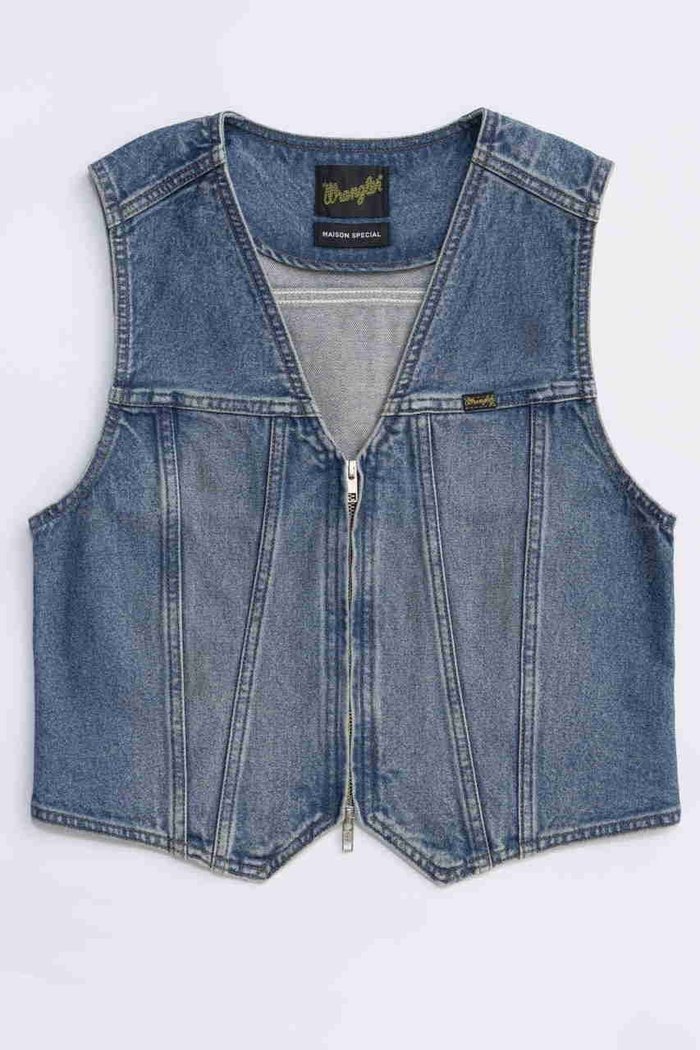 【メゾンスペシャル/MAISON SPECIAL】の【Wrangler×MAISON SPECIAL】Collaboration Mud Denim Vest/ラングラーコラボレーションマッドデニムベスト インテリア・キッズ・メンズ・レディースファッション・服の通販 founy(ファニー) https://founy.com/ ファッション Fashion レディースファッション Fashion for Women アウター Coat / Outerwear Collection レディースジャケット・軽アウター Jackets ウエスタン Western Style クラシカル Classical, Vintage-Inspired コンパクト Compact, Small Size ジャケット Jacket, Outerwear ジーンズ Jeans, Denim Pants デニム Denim, Jeans Material ベスト Vest, Waistcoat ワーク Workwear, Utility Style A/W・秋冬 Autumn/Winter 2025年 2025 2025-2026秋冬・A/W Autumn/Winter 2025–26 AW25–26 |ID: prp329100004630823 ipo3291000000033313430