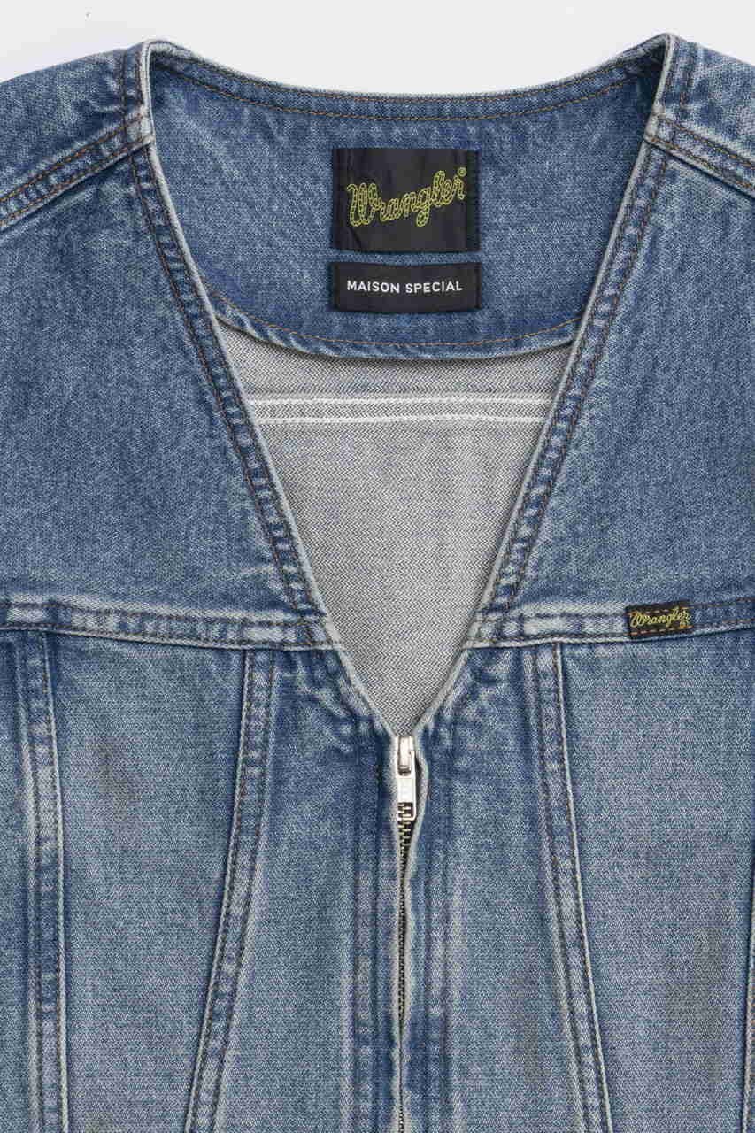 【メゾンスペシャル/MAISON SPECIAL】の【Wrangler×MAISON SPECIAL】Collaboration Mud Denim Vest/ラングラーコラボレーションマッドデニムベスト 人気、トレンドファッション・服の通販 founy(ファニー) 　ファッション　Fashion　レディースファッション　Fashion for Women　アウター　Coat / Outerwear Collection　レディースジャケット・軽アウター　Jackets　ウエスタン　Western Style　クラシカル　Classical, Vintage-Inspired　コンパクト　Compact, Small Size　ジャケット　Jacket, Outerwear　ジーンズ　Jeans, Denim Pants　デニム　Denim, Jeans Material　ベスト　Vest, Waistcoat　ワーク　Workwear, Utility Style　A/W・秋冬　Autumn/Winter　2025年　2025　2025-2026秋冬・A/W　Autumn/Winter 2025–26 AW25–26　other-2|ID: prp329100004630823 ipo3291000000033313432