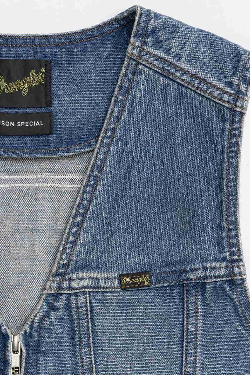 【メゾンスペシャル/MAISON SPECIAL】の【Wrangler×MAISON SPECIAL】Collaboration Mud Denim Vest/ラングラーコラボレーションマッドデニムベスト 人気、トレンドファッション・服の通販 founy(ファニー) 　ファッション　Fashion　レディースファッション　Fashion for Women　アウター　Coat / Outerwear Collection　レディースジャケット・軽アウター　Jackets　ウエスタン　Western Style　クラシカル　Classical, Vintage-Inspired　コンパクト　Compact, Small Size　ジャケット　Jacket, Outerwear　ジーンズ　Jeans, Denim Pants　デニム　Denim, Jeans Material　ベスト　Vest, Waistcoat　ワーク　Workwear, Utility Style　A/W・秋冬　Autumn/Winter　2025年　2025　2025-2026秋冬・A/W　Autumn/Winter 2025–26 AW25–26　other-3|ID: prp329100004630823 ipo3291000000033313433